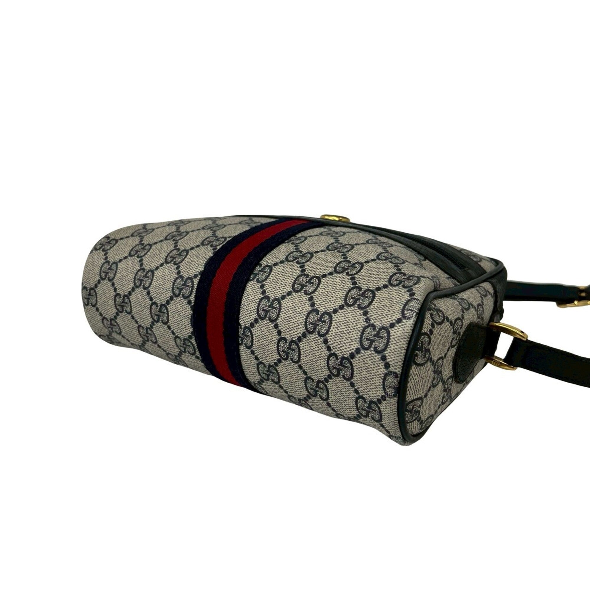 Gucci Navy Red Color Leather Pvc Pochette Shoulder Bag (Pre-Owned)
