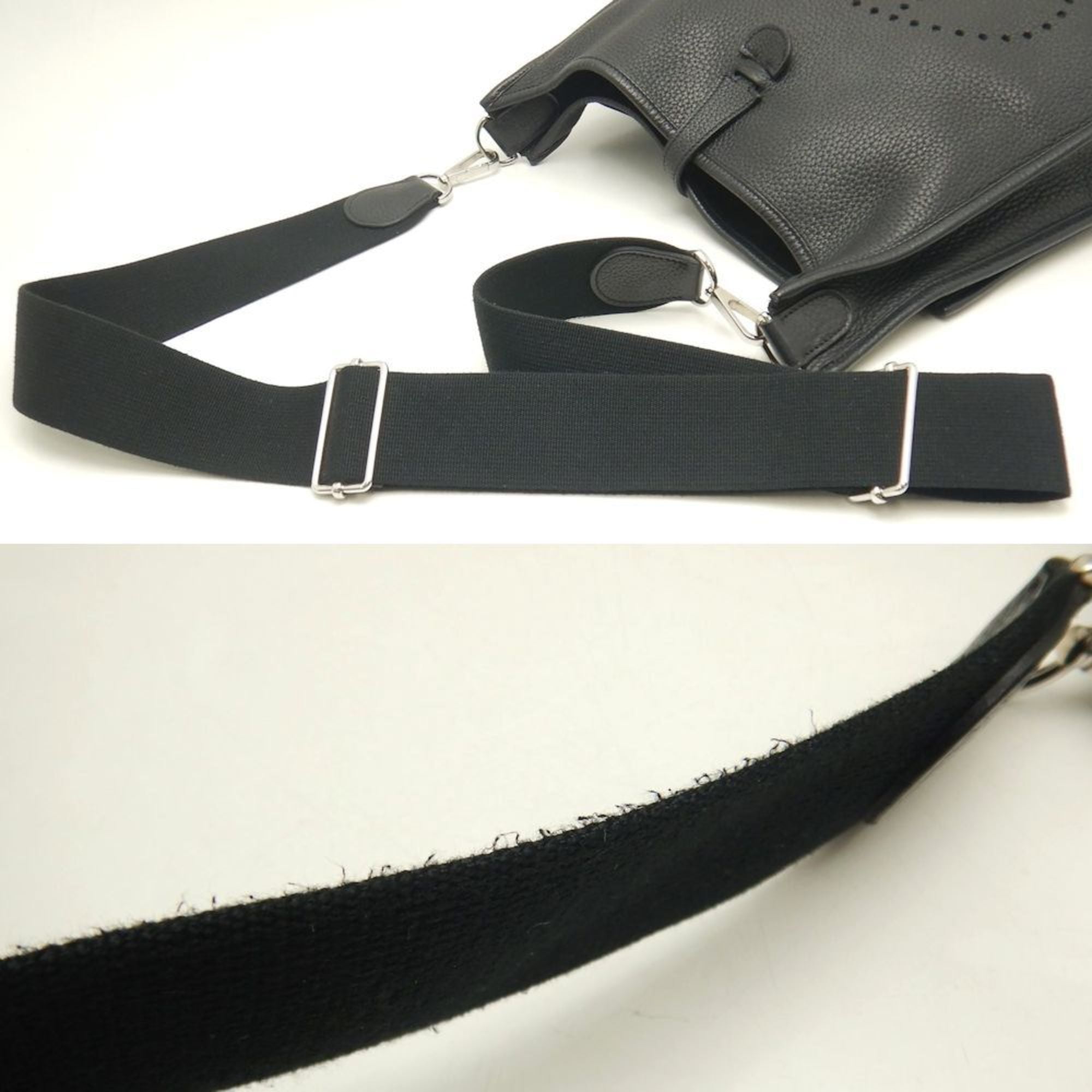 Hermes Black Taurillon Clemence Leather Shoulder Bag (Pre-Owned)