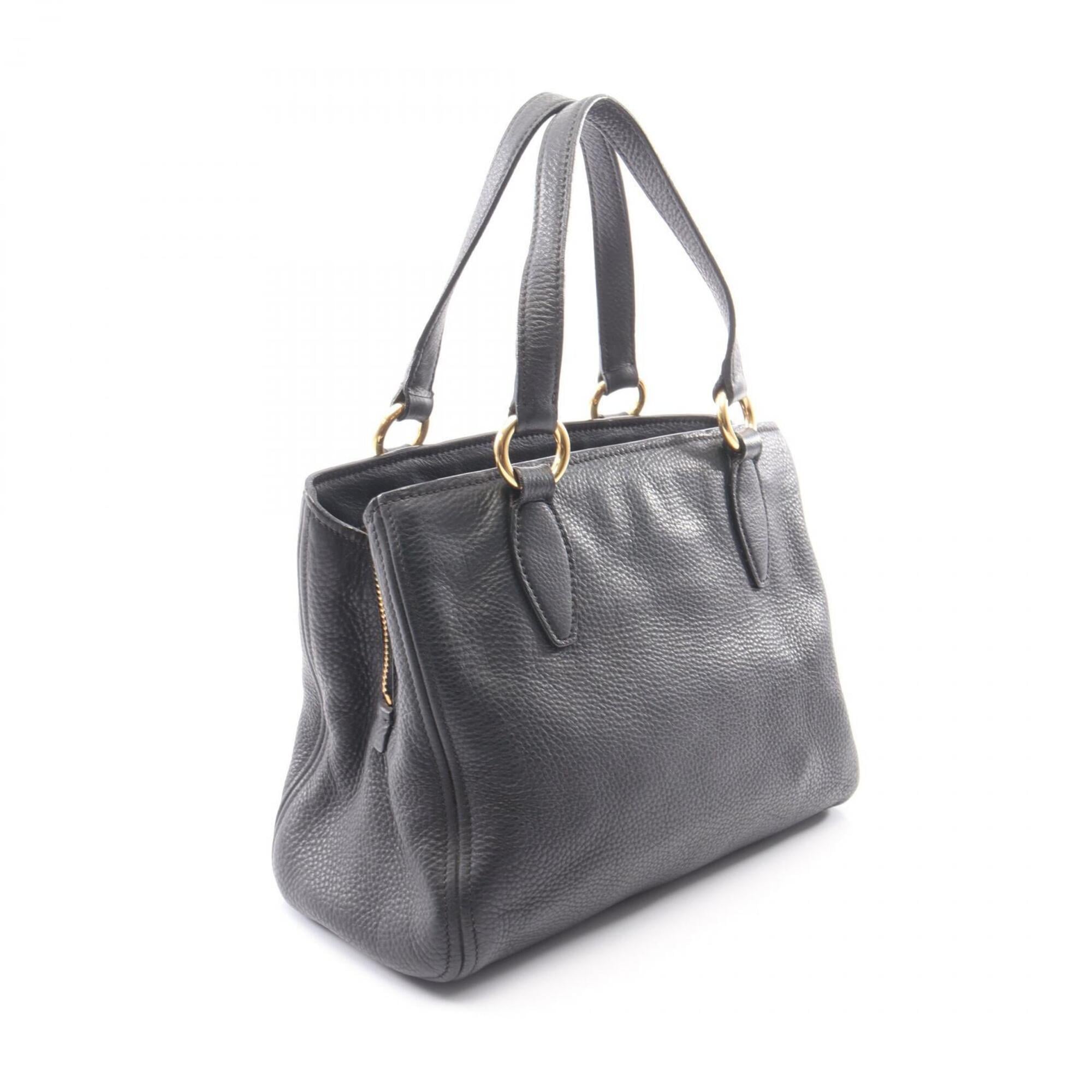 Miu Miu Black Leather Handbag Tote Bag (Pre-Owned)