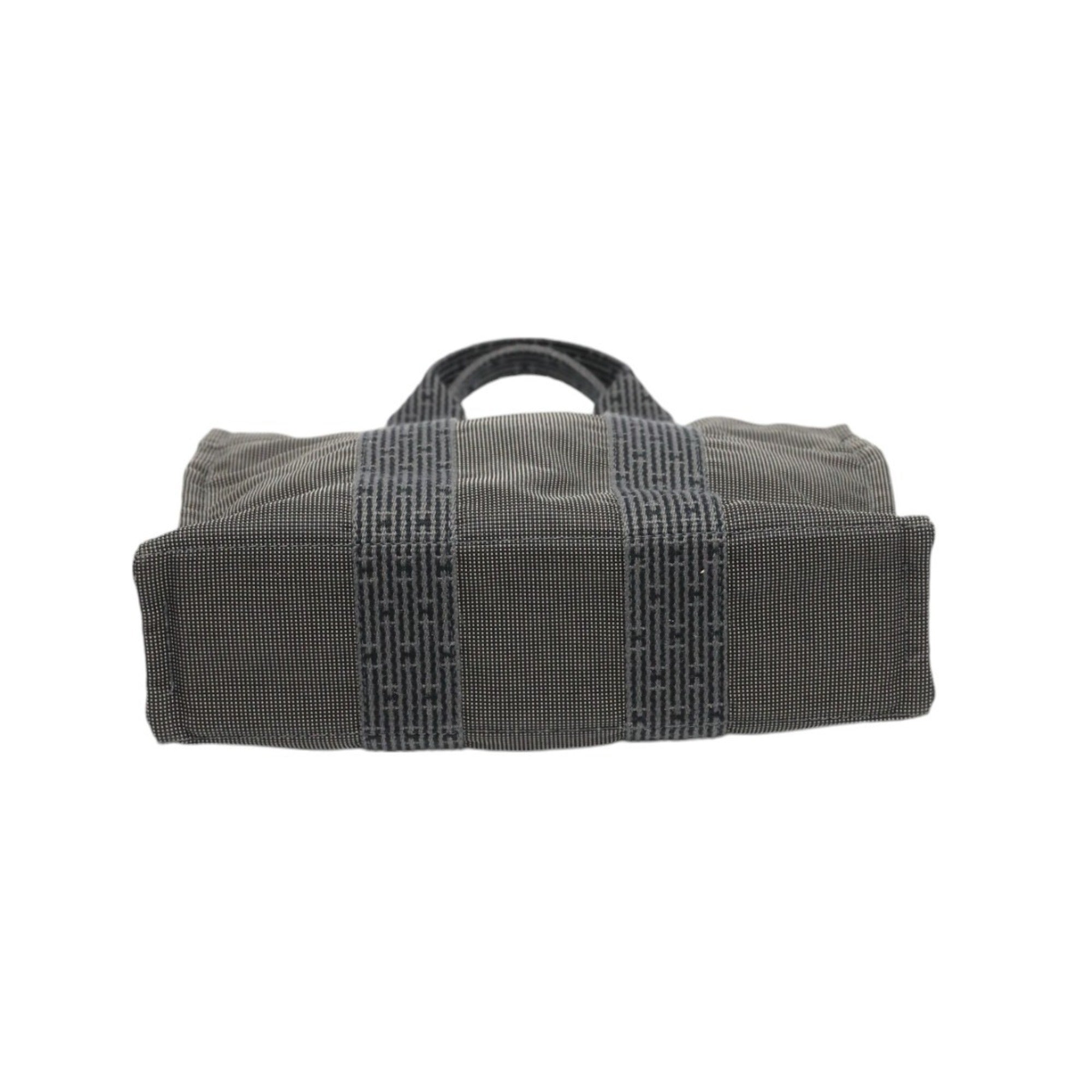 Hermes Gray Canvas Handbag (Pre-Owned)