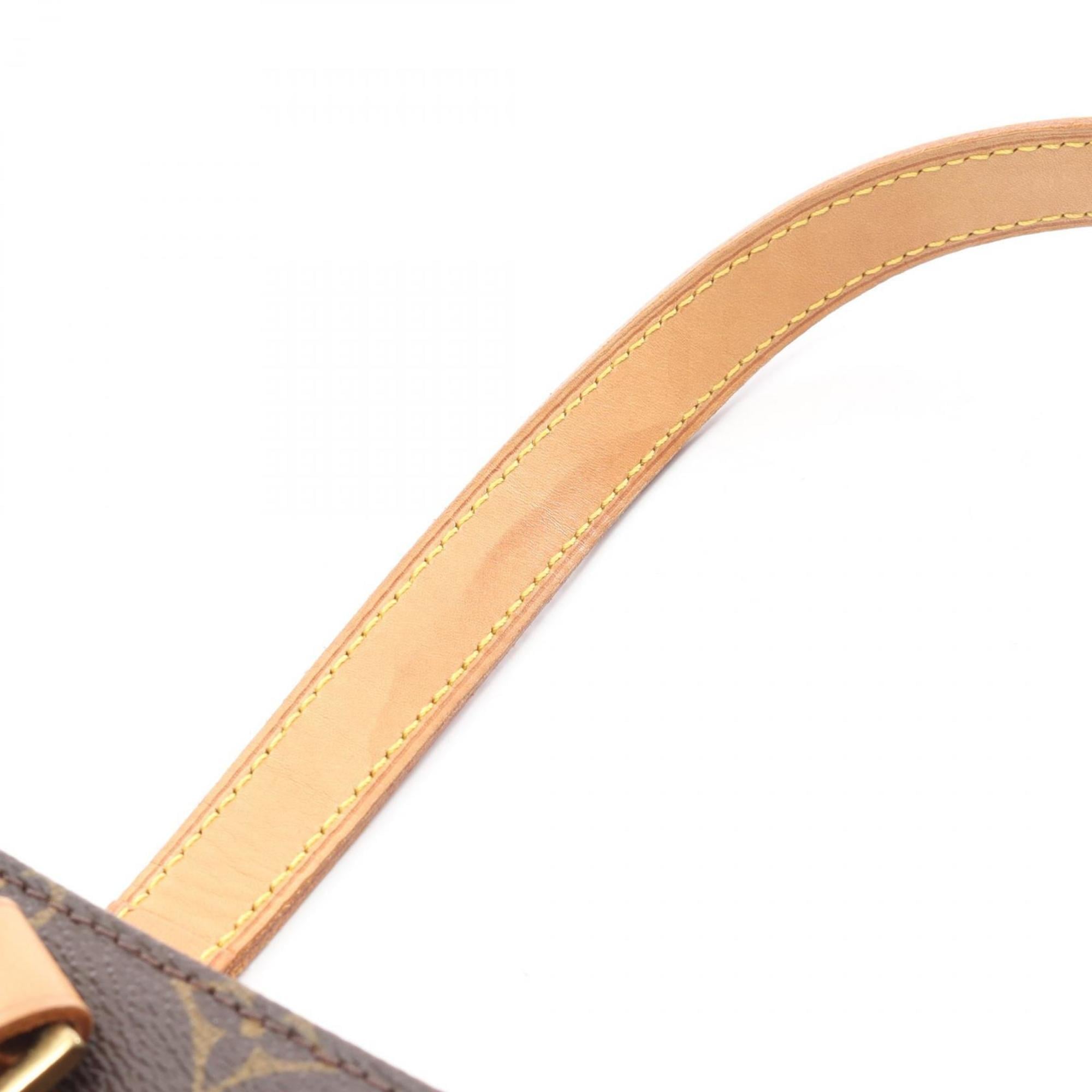 Louis Vuitton Brown Coated Canvas Leather Handbag Shoulder Bag (Pre-Owned)