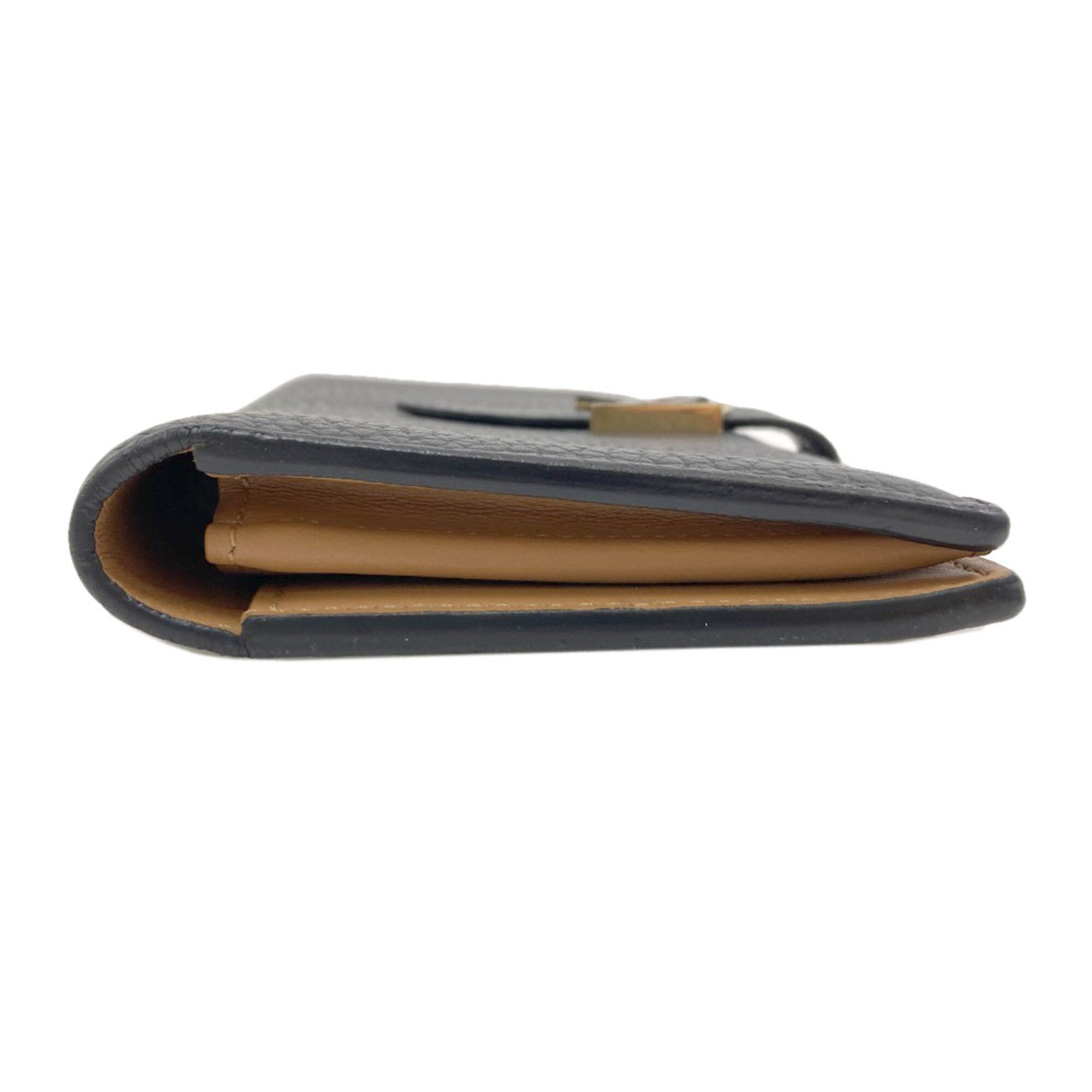 Louis Vuitton Brown Noir Leather Long Wallet (Bi-Fold) (Pre-Owned)