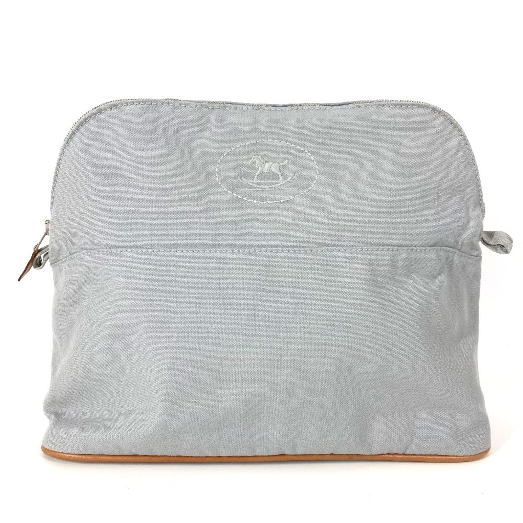 Hermes Gray Canvas Pouch (Pre-Owned)
