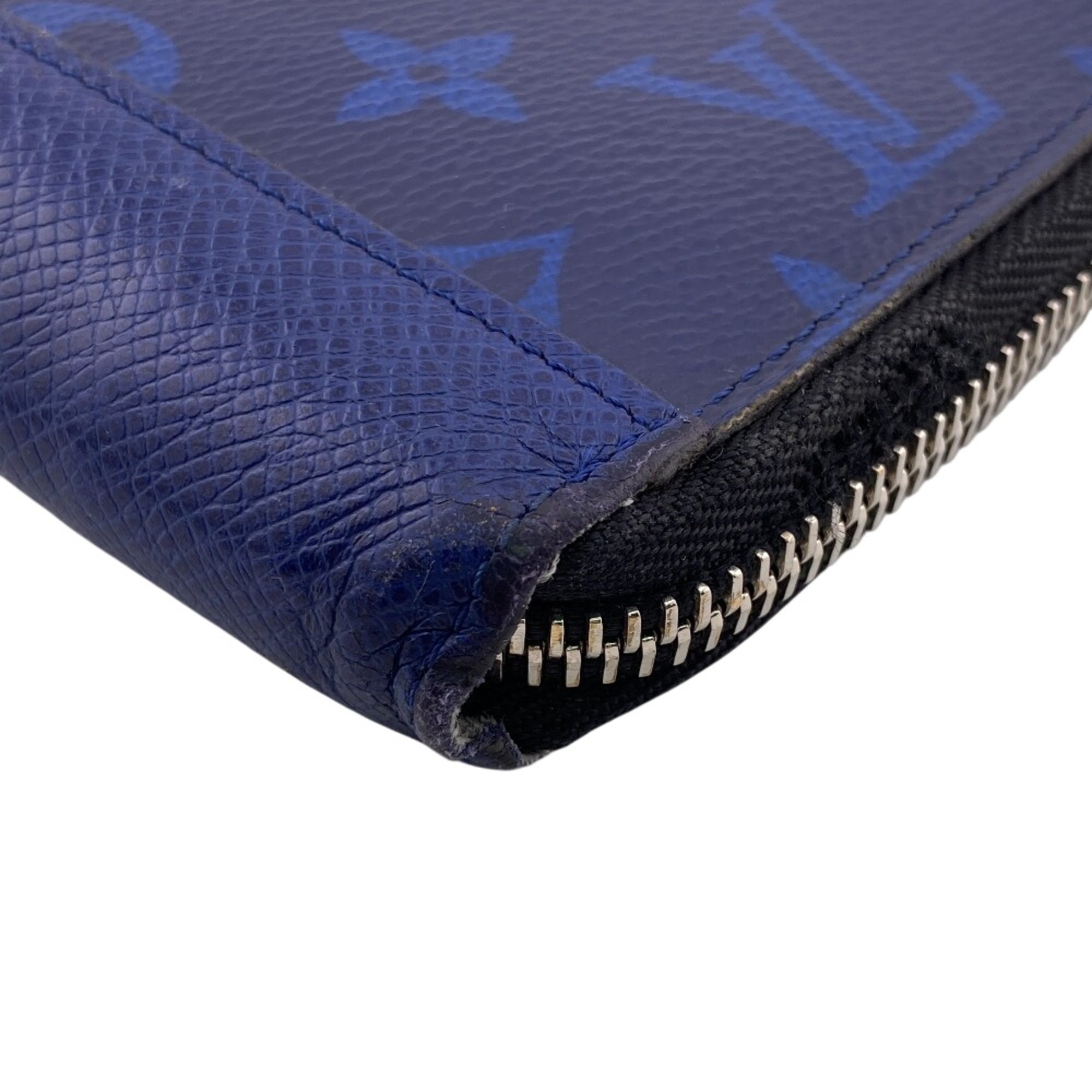 Louis Vuitton Blue Leather Long Wallet (Bi-Fold) (Pre-Owned)