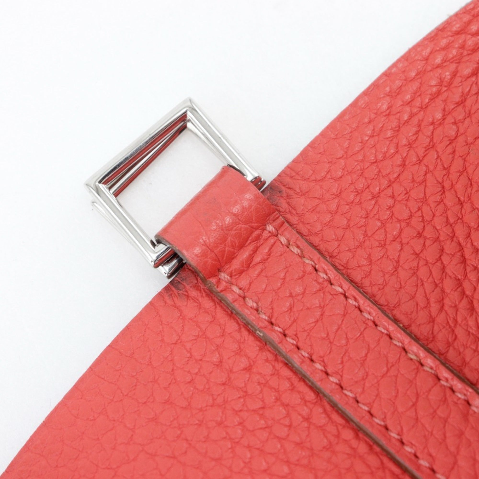 Hermes Picotin Red Color Taurillon Clemence Leather Handbag (Pre-Owned)