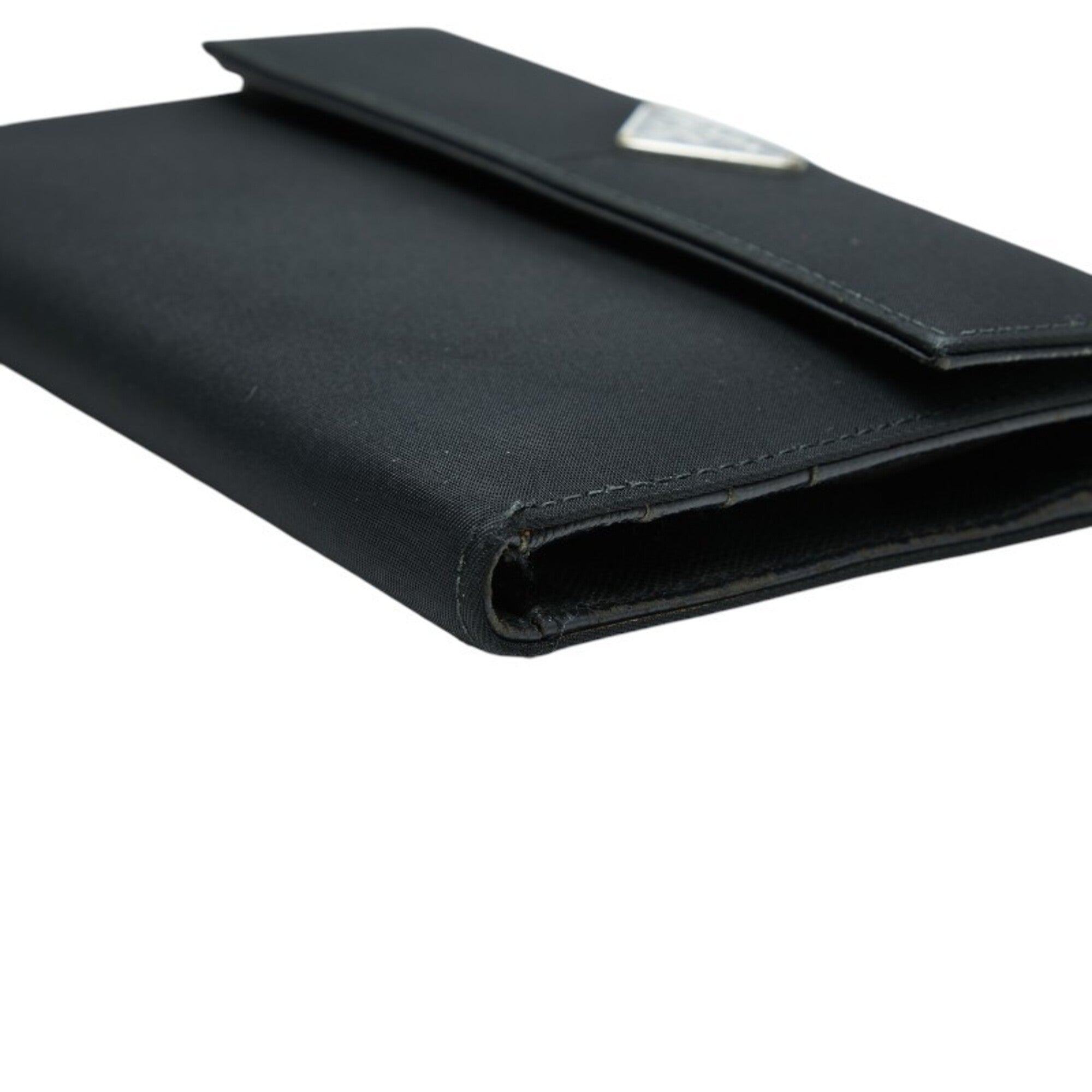 Prada Black Nylon Leather Wallet (Tri-Fold) (Pre-Owned)