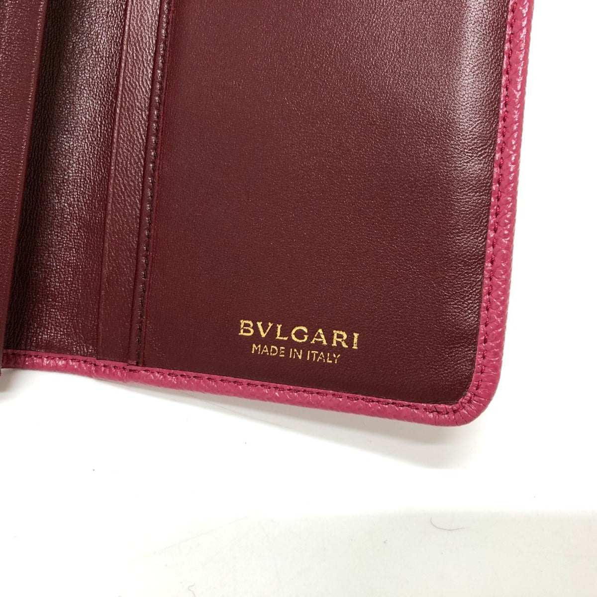 Bvlgari Pink Leather Long Wallet (Bi-Fold) (Pre-Owned)