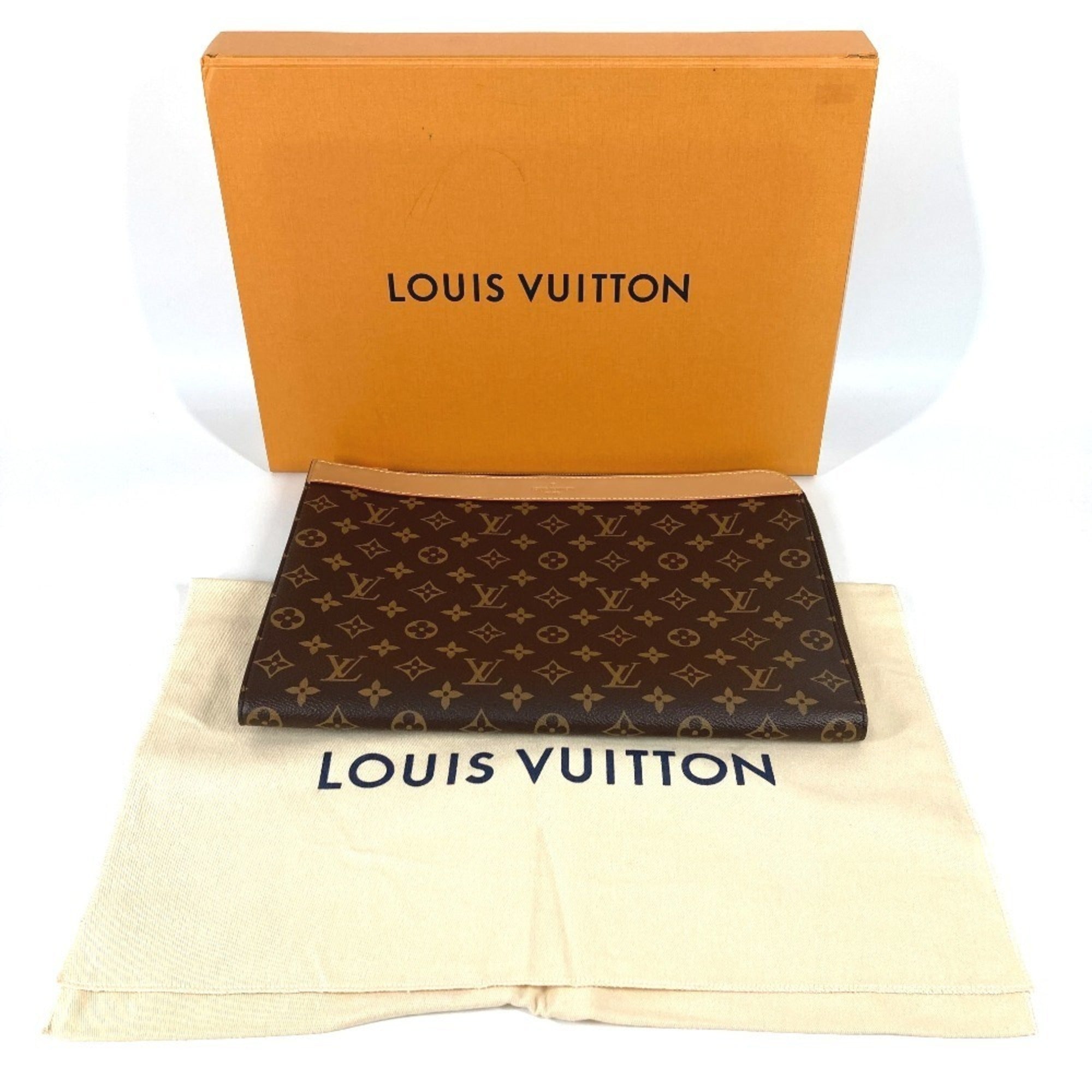 Louis Vuitton Brown Monogram Clutch Bag Pochette Pouch (Pre-Owned)
