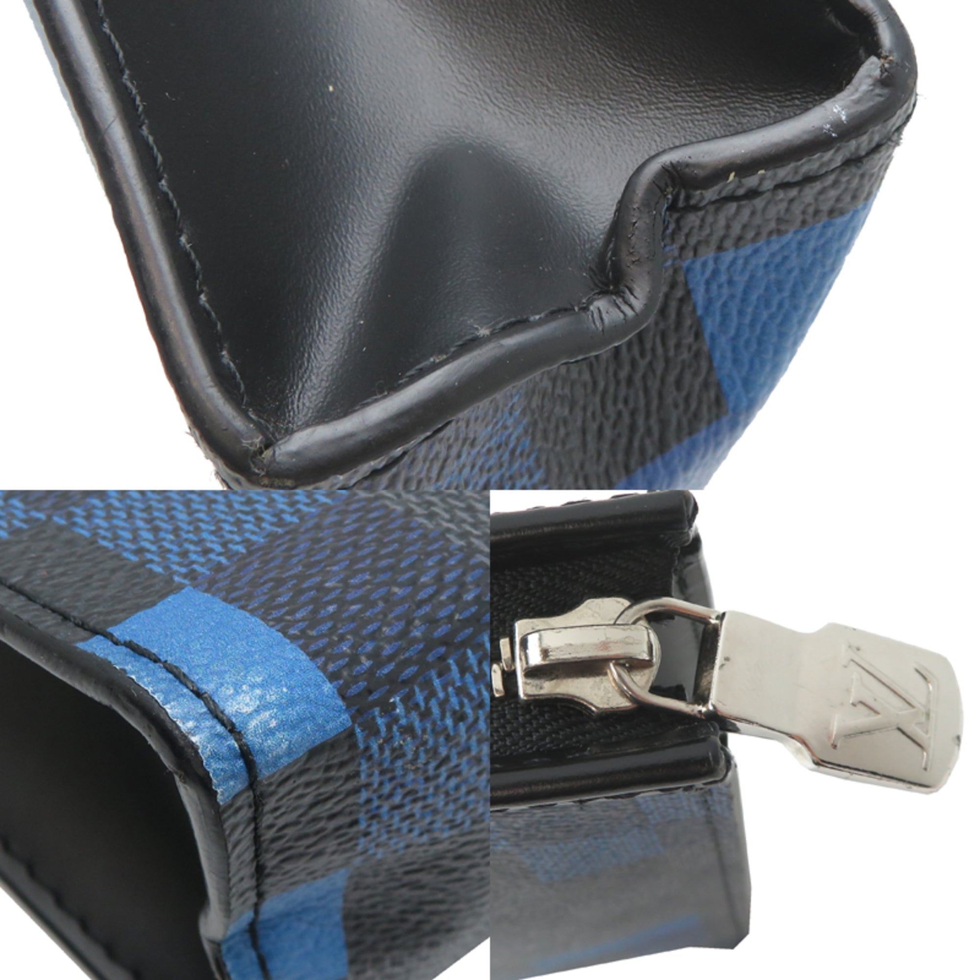 Louis Vuitton Black Blue Damier Graphite Clutch Bag (Pre-Owned)