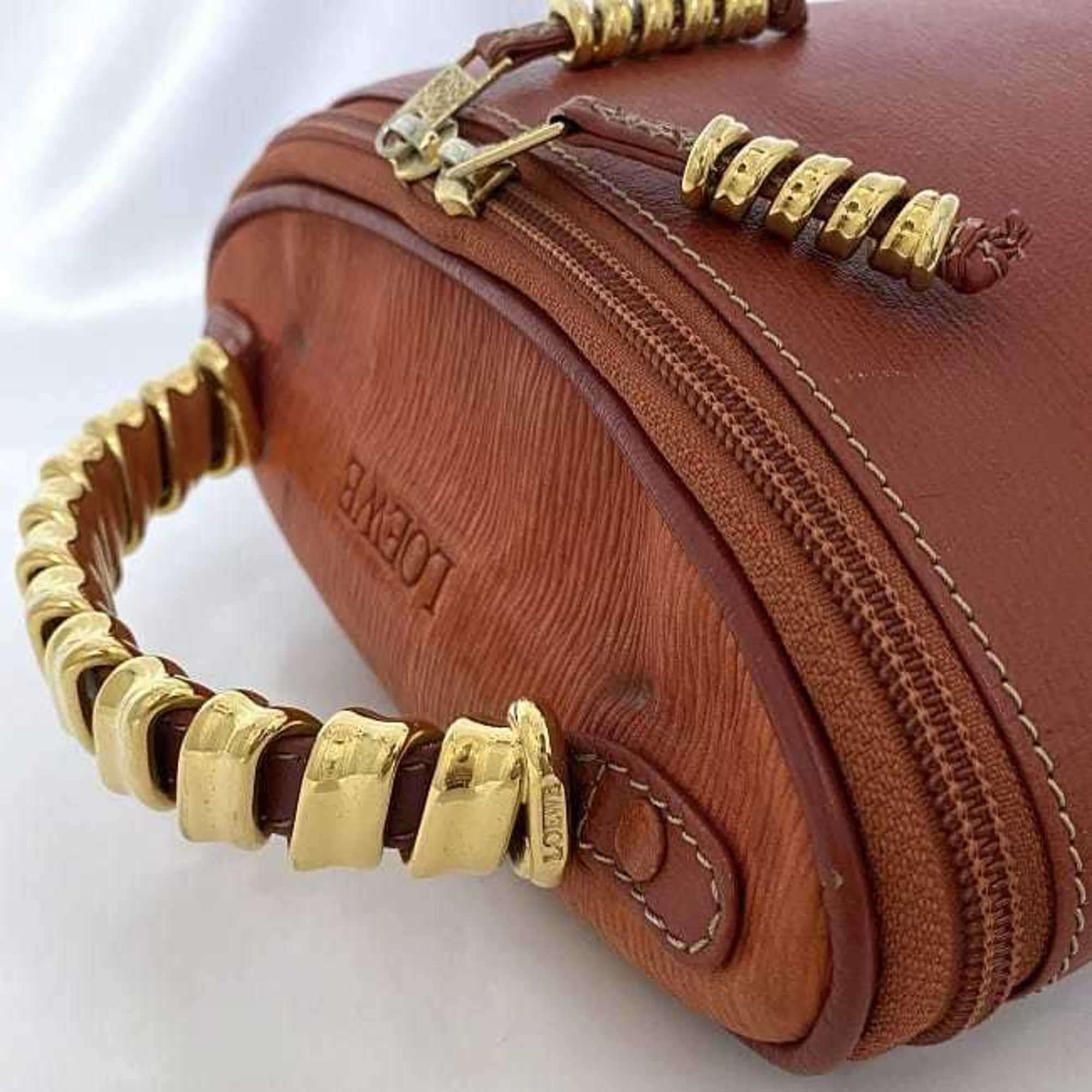 Loewe Red Color Leather Clutch Bag Handbag Vanity Bag (Pre-Owned)