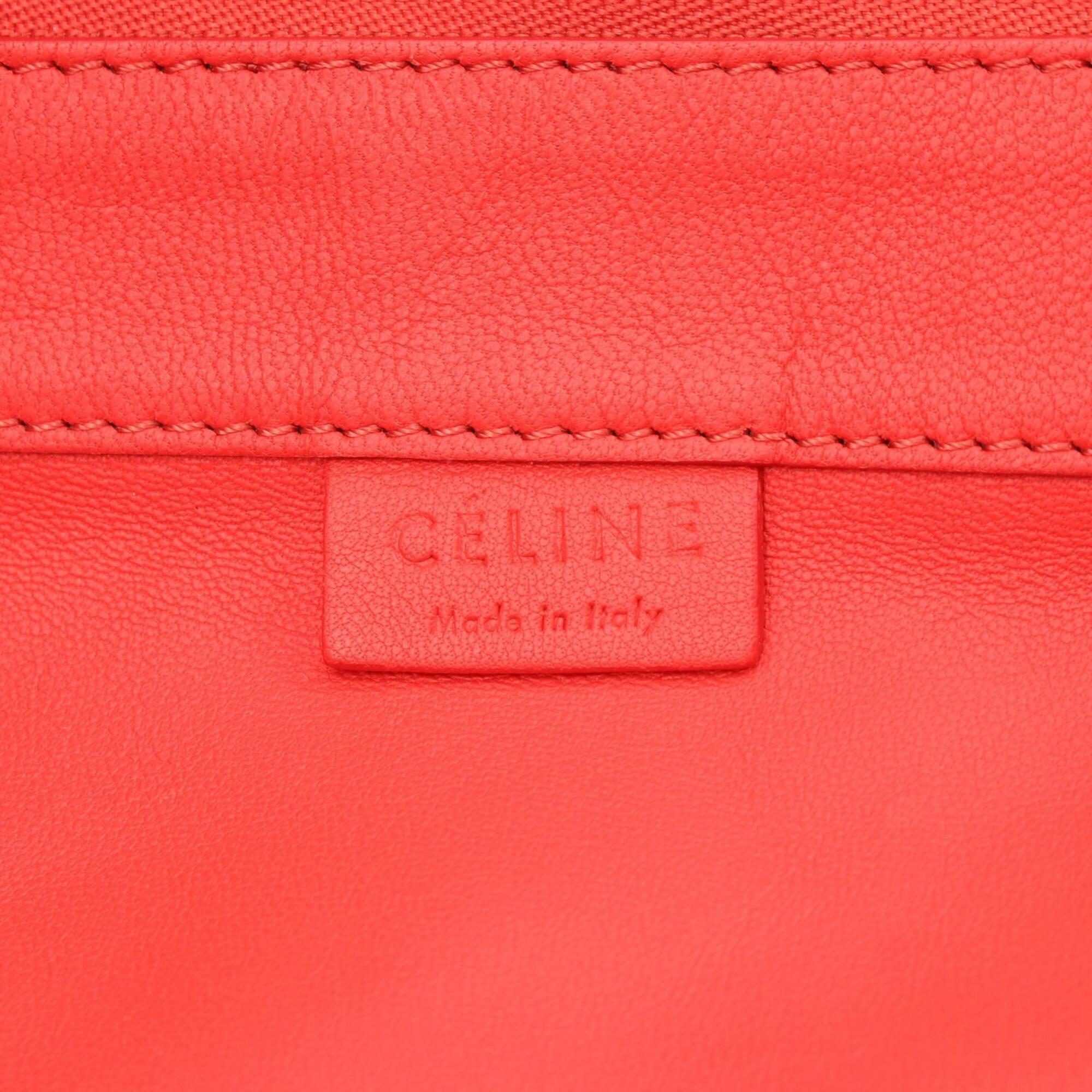 Celine Red Color Leather Handbag Tote Bag (Pre-Owned)