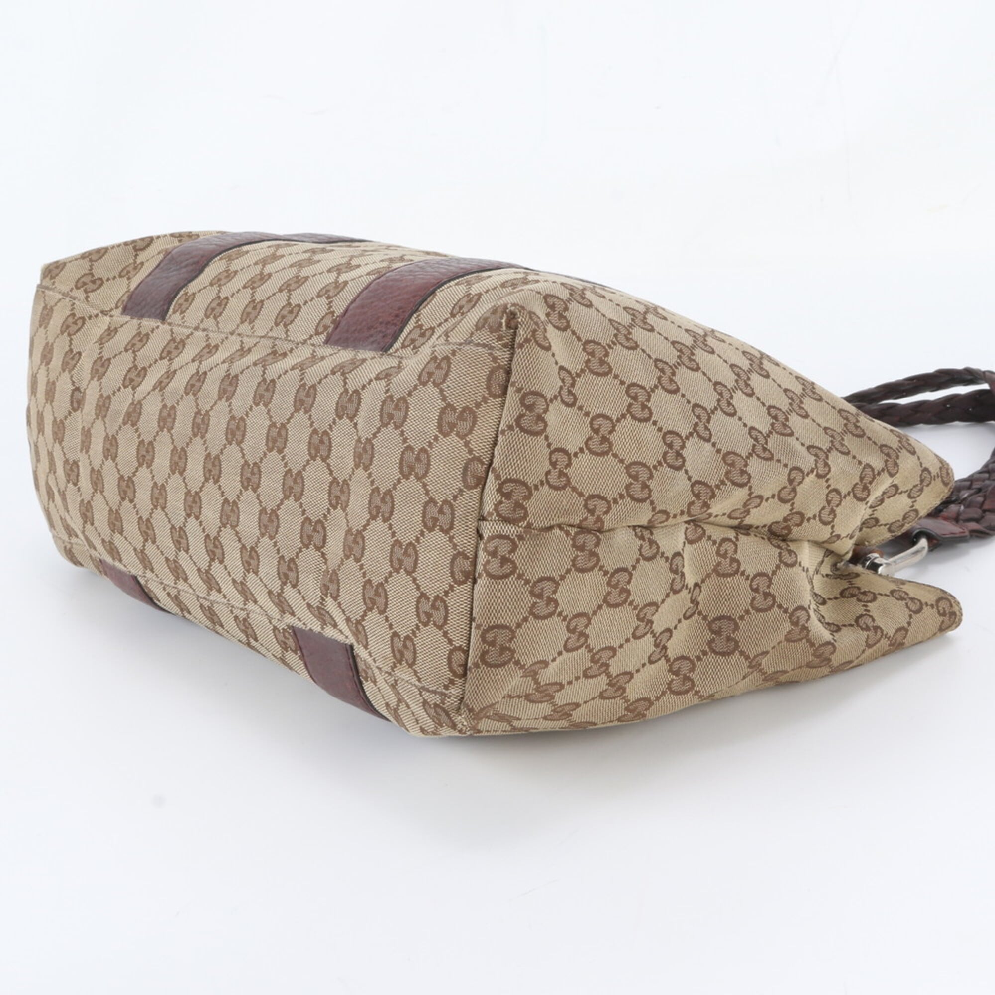 Gucci Brown Gg Canvas Handbag Shoulder Bag Tote Bag (Pre-Owned)