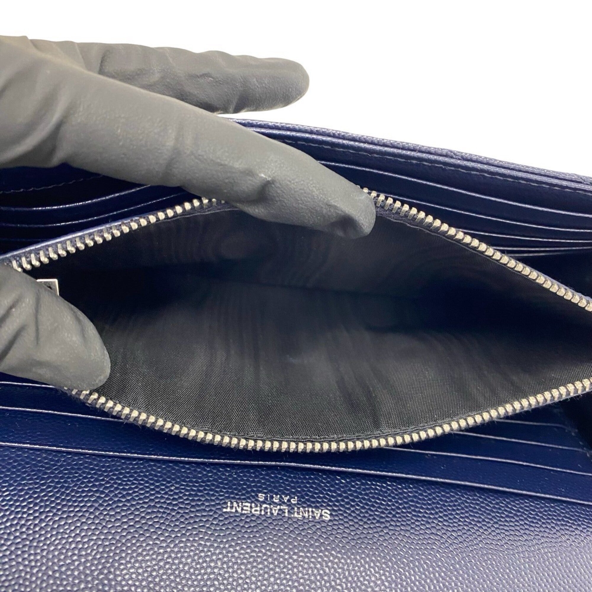 Saint Laurent Navy Leather Shoulder Bag (Pre-Owned)