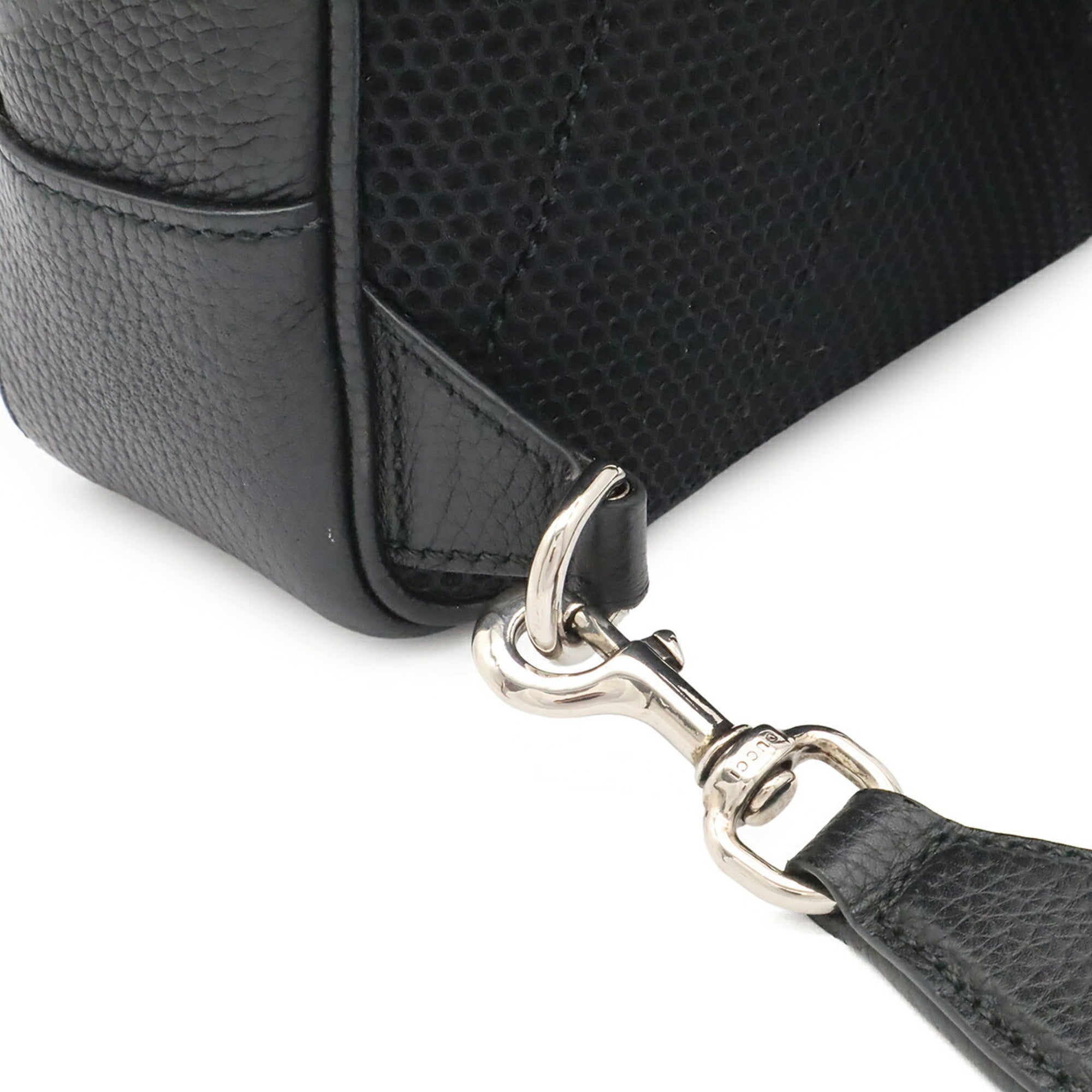 Gucci Black Leather Shoulder Bag Sling Bag (Pre-Owned)