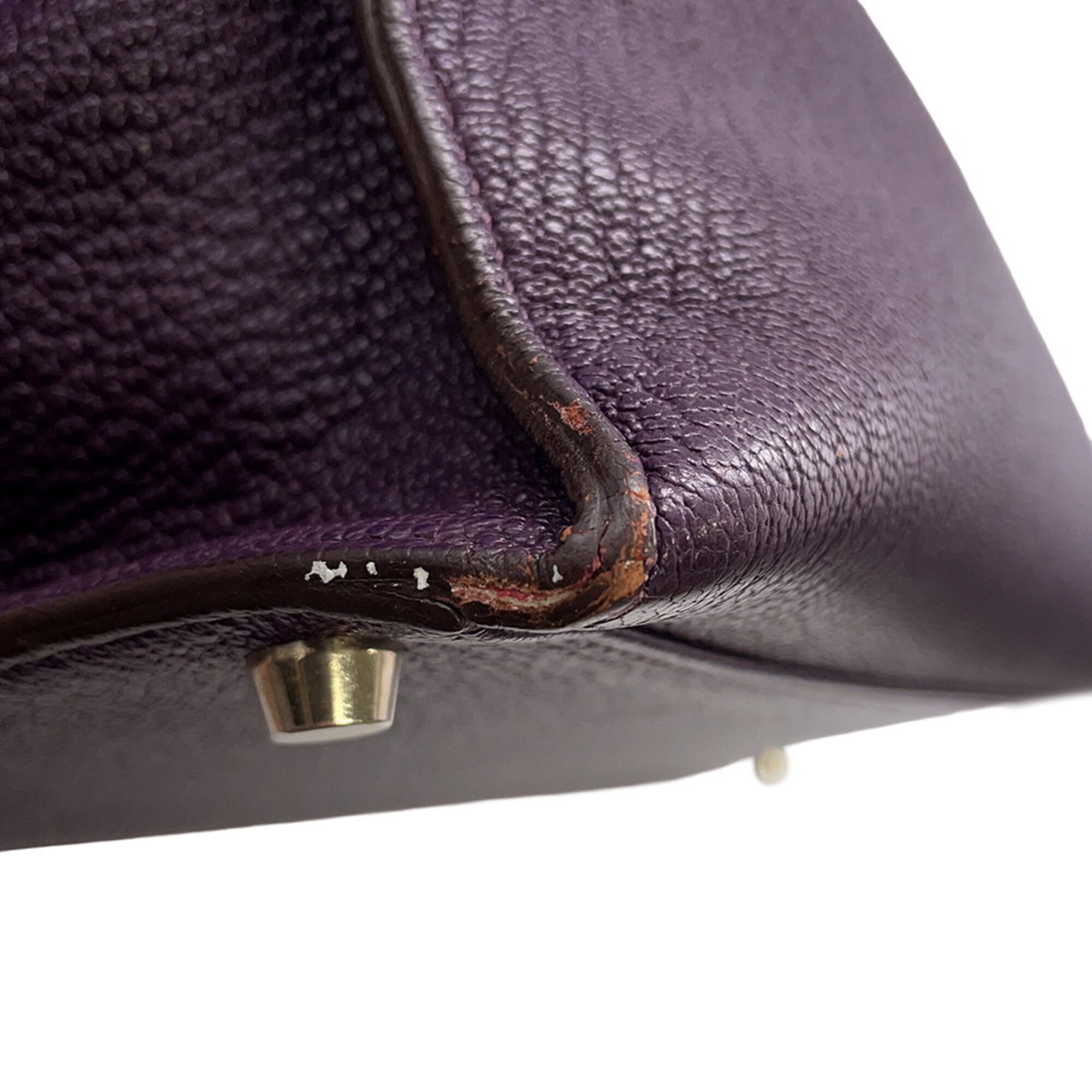 Hermes Cassis Chevre Coromandel Leather Handbag (Pre-Owned)