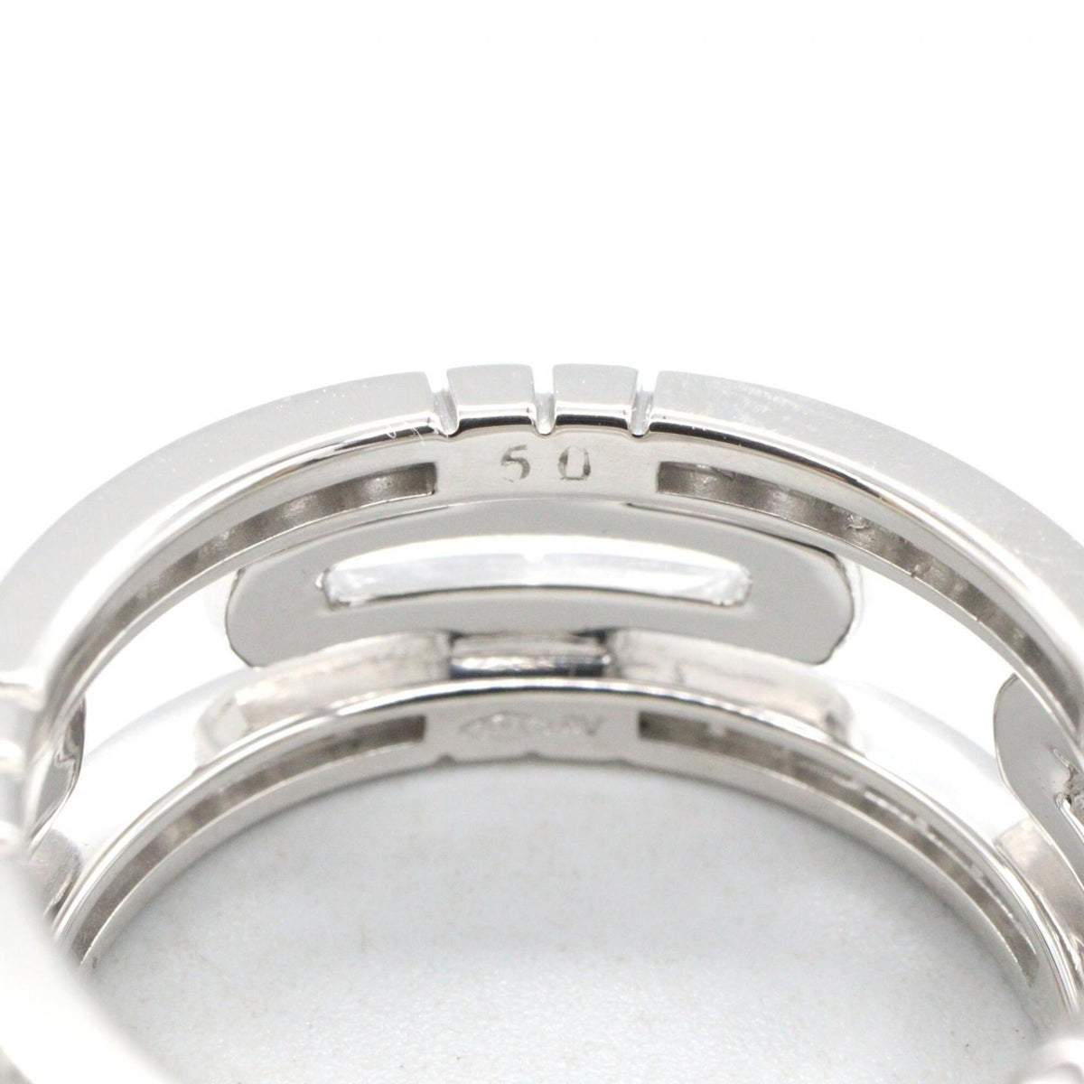 Bvlgari Silver Clear White Gold (18K) Band Ring (Pre-Owned)