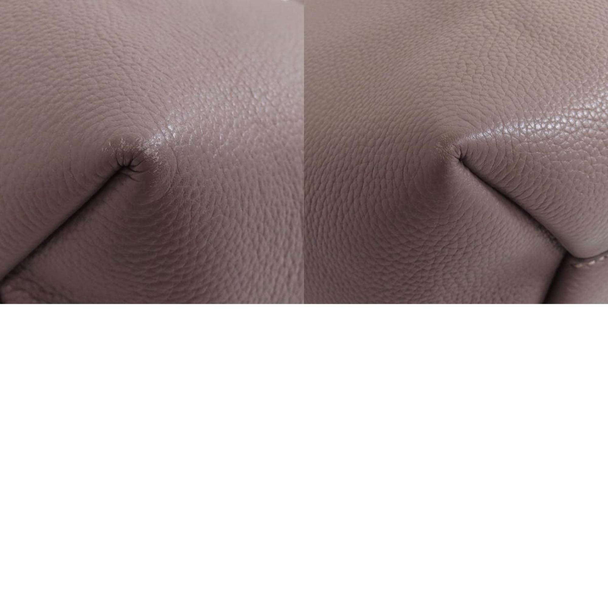 Tory Burch Gray Leather Tote Bag (Pre-Owned)