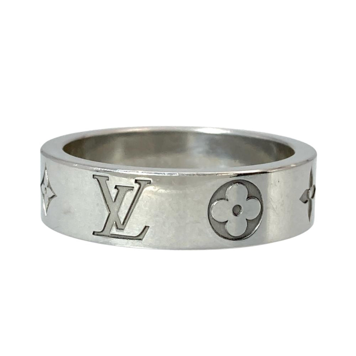Louis Vuitton Silver Metal Band Ring (Pre-Owned)