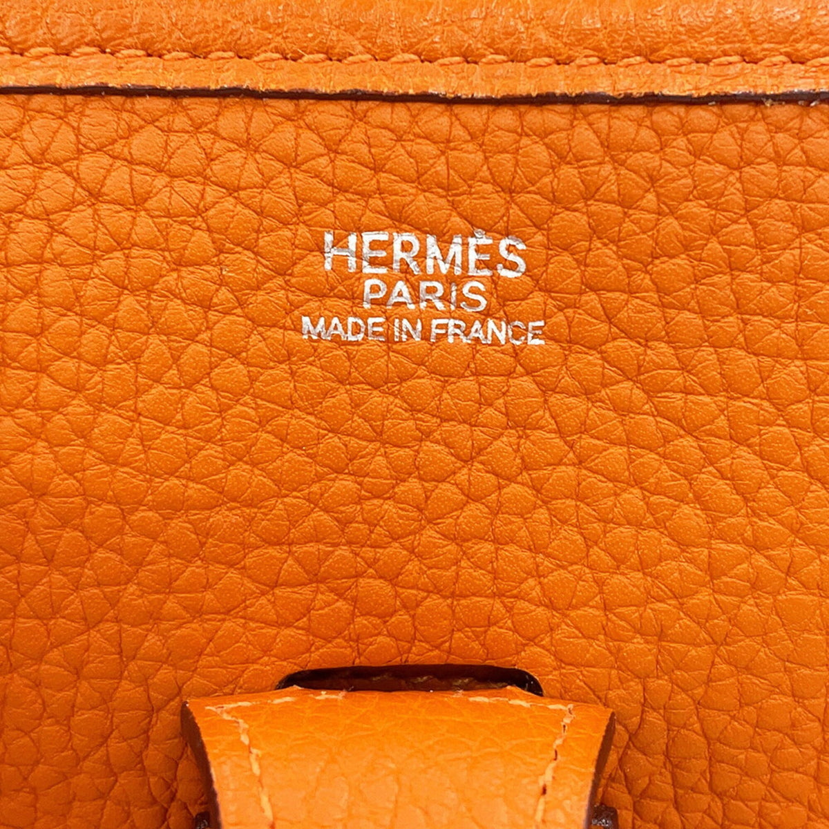 Hermes Evelyne Orange Taurillon Clemence Leather Handbag Shoulder Bag (Pre-Owned)