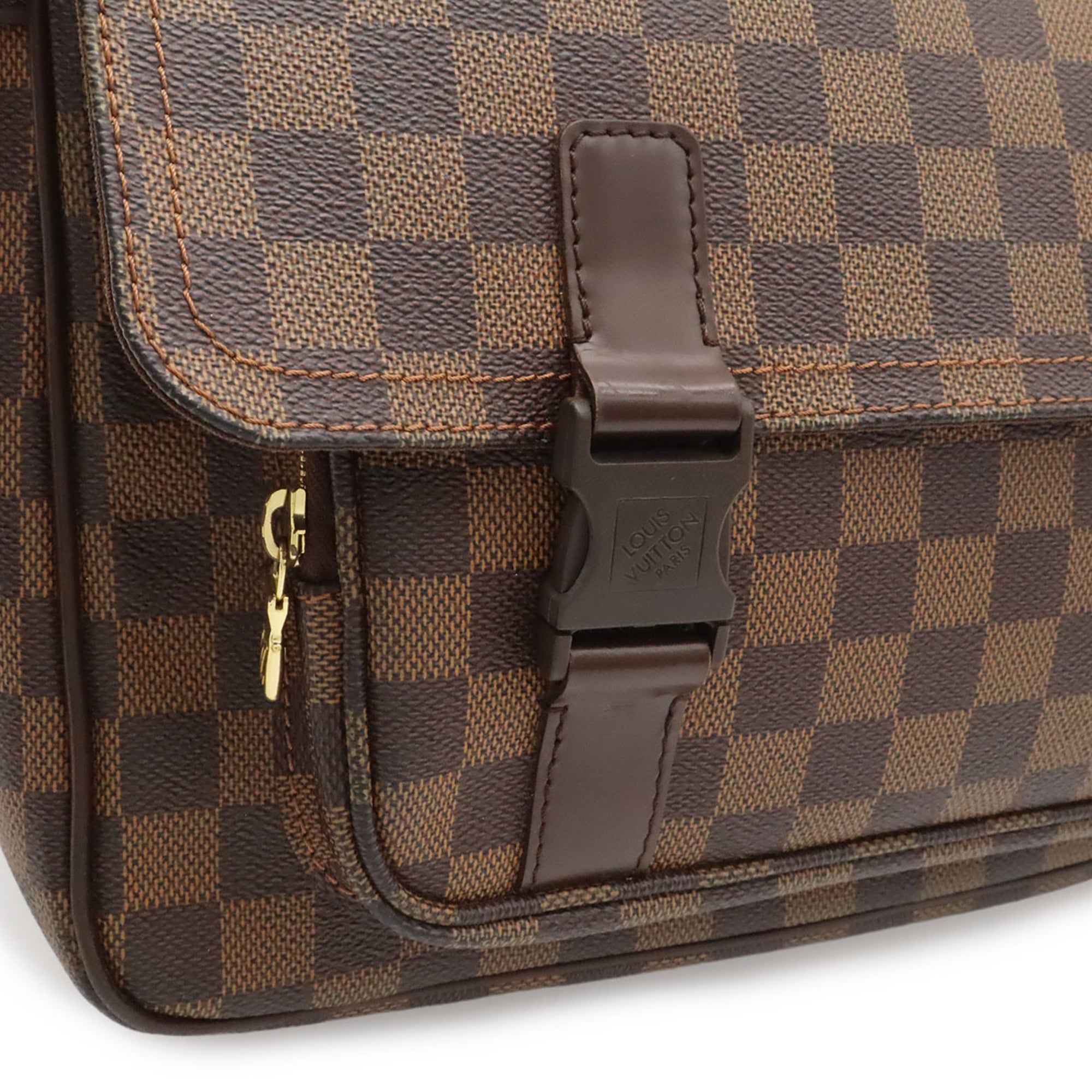Louis Vuitton Brown Pvc Coated Canvas Messenger Bag Shoulder Bag (Pre-Owned)