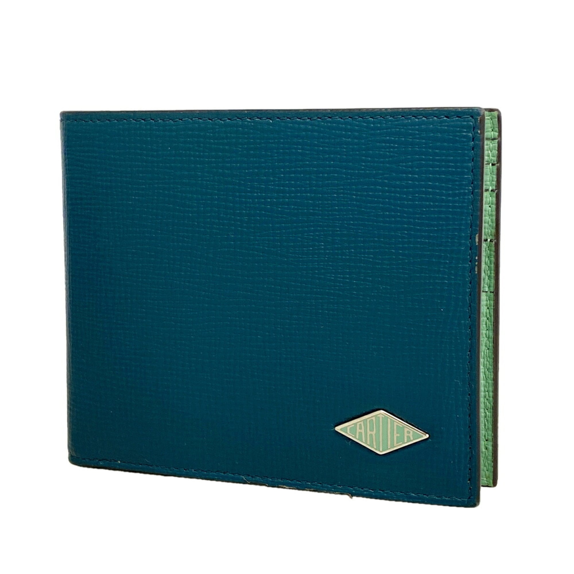 Cartier Green Leather Bill Wallet (Bi-Fold) (Pre-Owned)