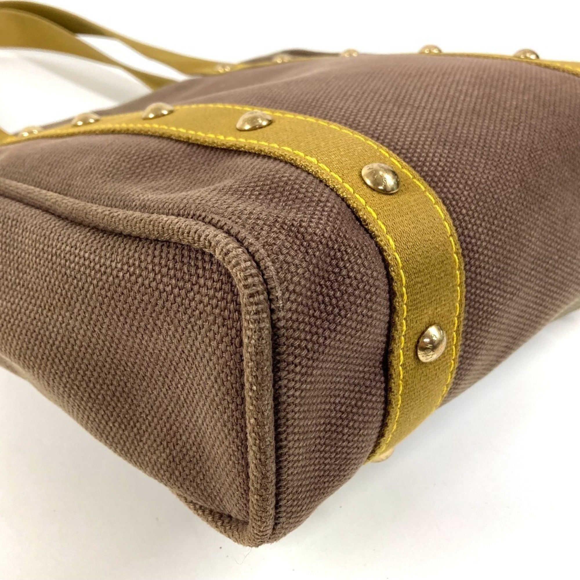 Louis Vuitton Khaki Cotton Shoulder Bag Tote Bag (Pre-Owned)