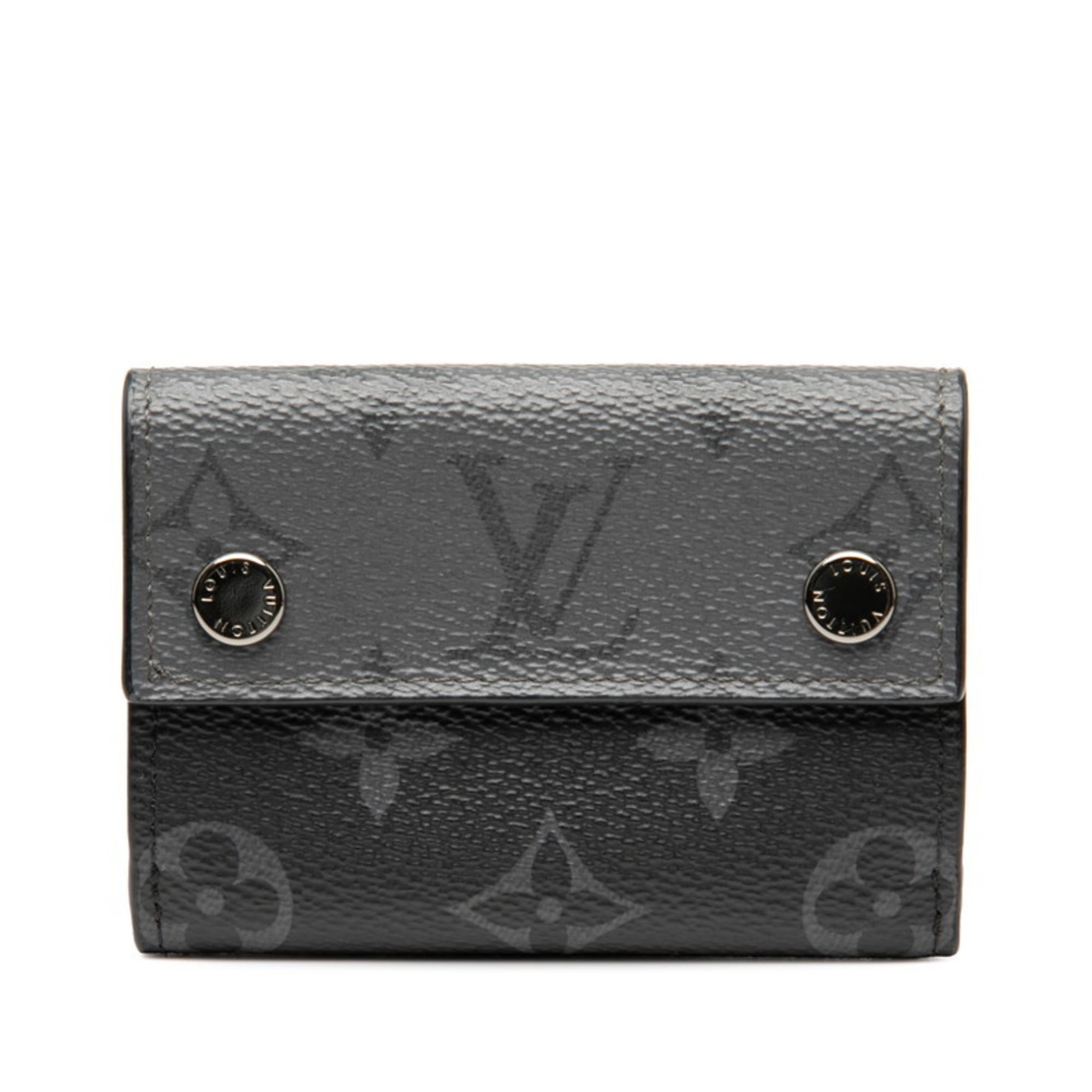Louis Vuitton Black Pvc Leather Wallet (Tri-Fold) (Pre-Owned)