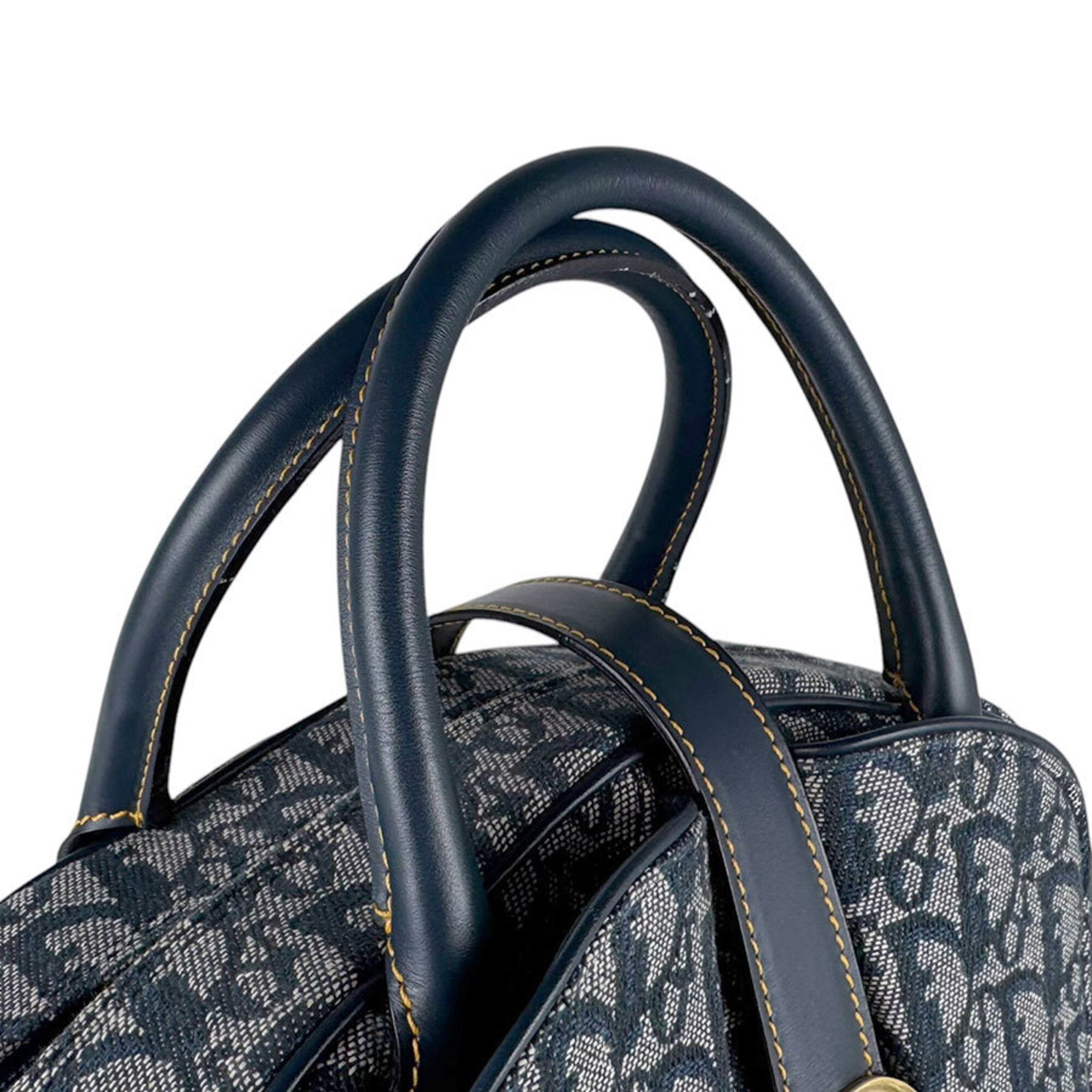 Christian Dior Navy Trotter Leather Handbag (Pre-Owned)