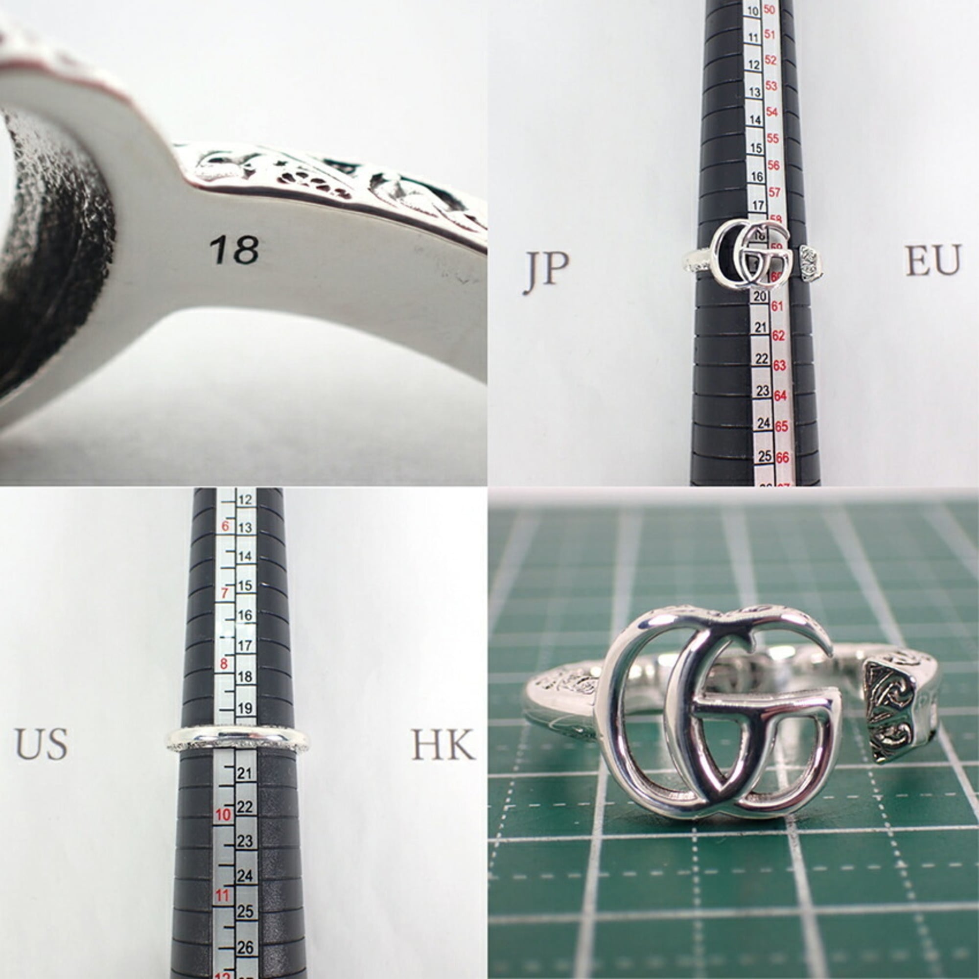 Gucci Sterling Silver 925 Band Ring (Pre-Owned)