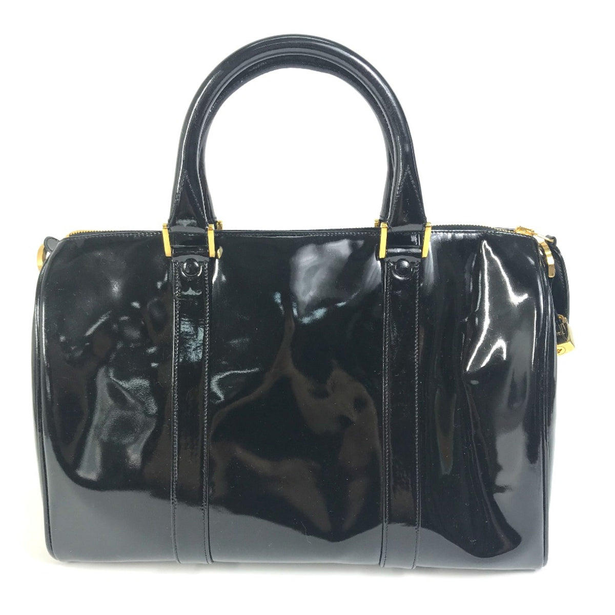 Chanel Black Patent Leather Boston Bag (Pre-Owned)