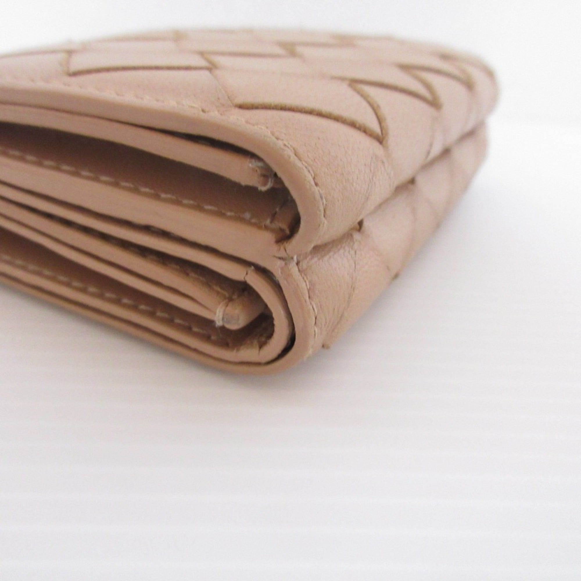 Bottega Veneta Beige Leather Wallet (Tri-Fold) (Pre-Owned)
