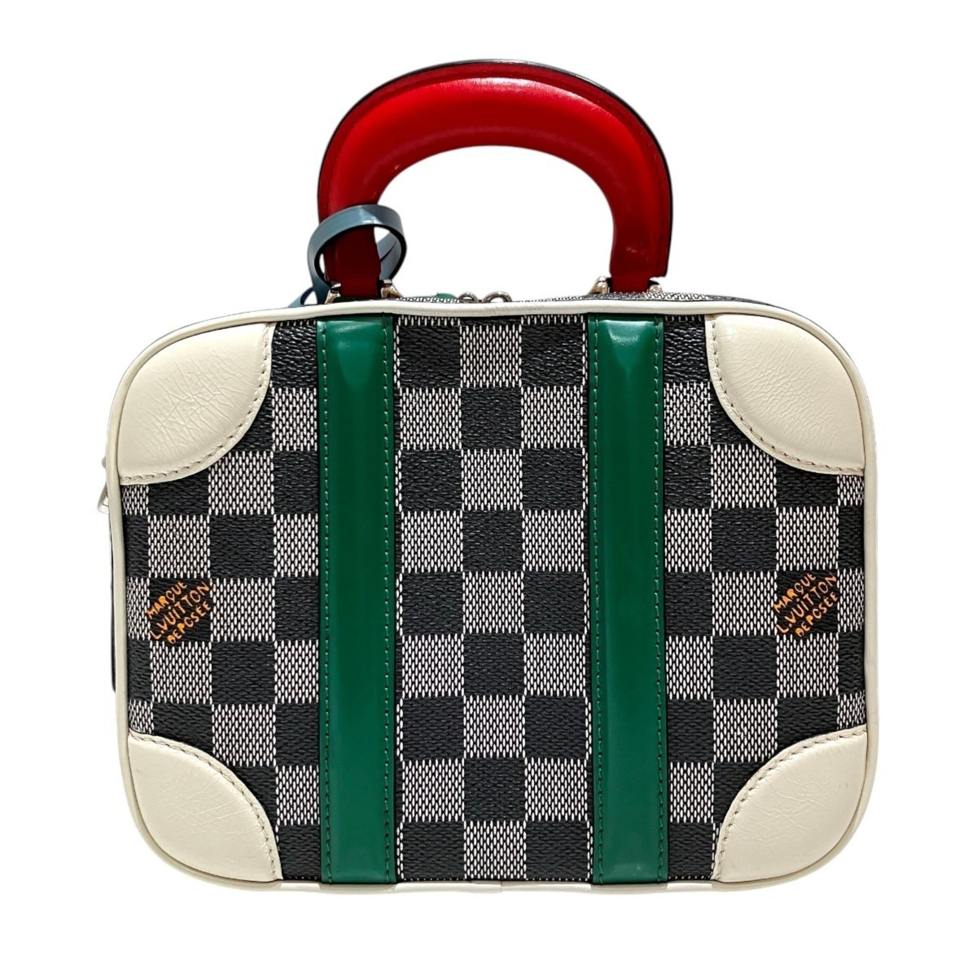 Louis Vuitton Damier Damier Canvas Galle Gray Multi-Color Canvas Leather Handbag (Pre-Owned)