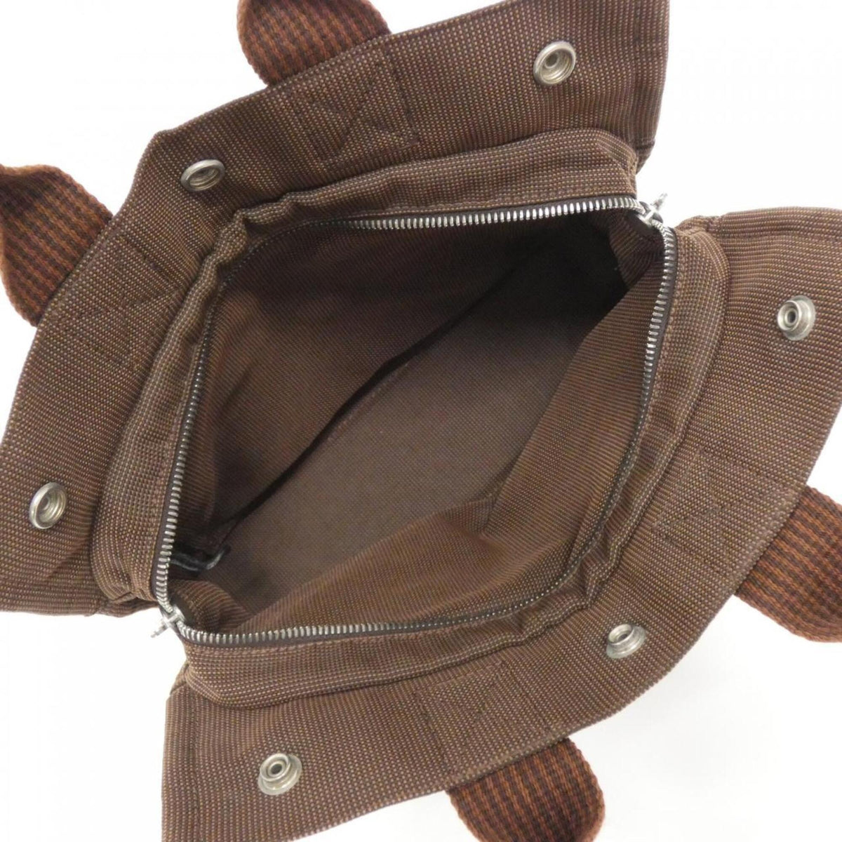 Hermes Brown Canvas Handbag (Pre-Owned)