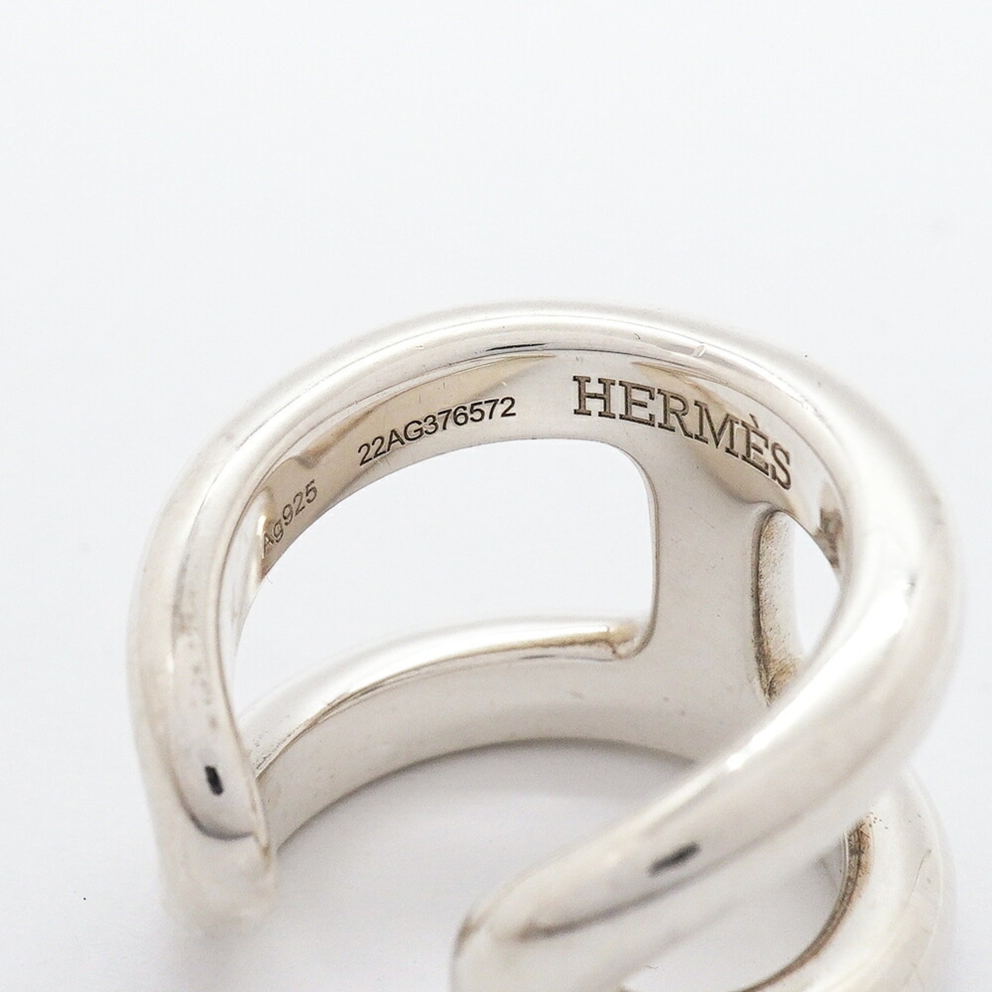 Hermes Silver 925 Band Ring (Pre-Owned)