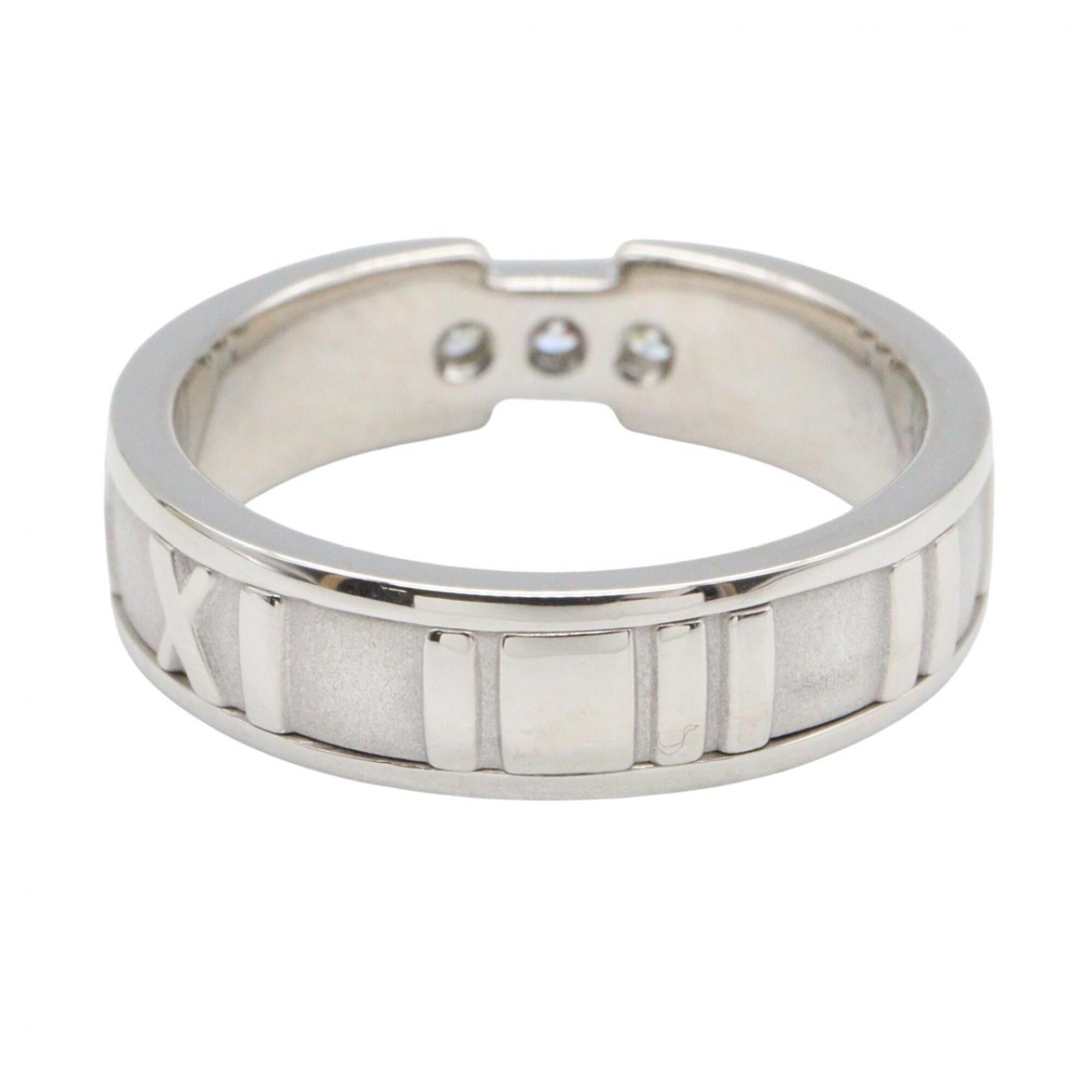 Tiffany Silver Clear White Gold (18K) Band Ring (Pre-Owned)