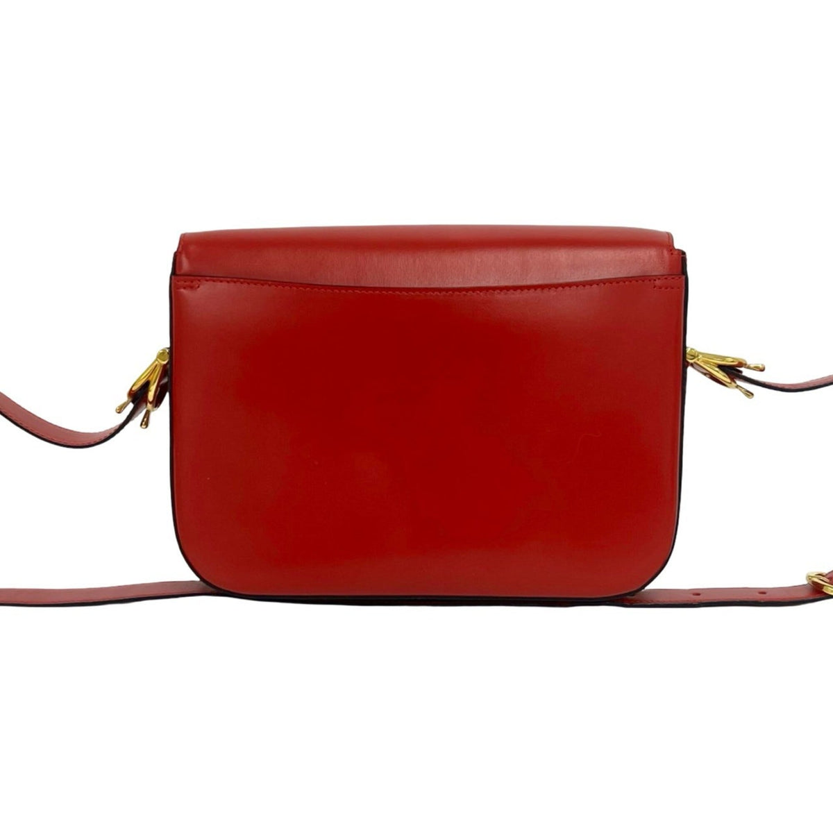Celine Red Color Leather Pochette Shoulder Bag (Pre-Owned)