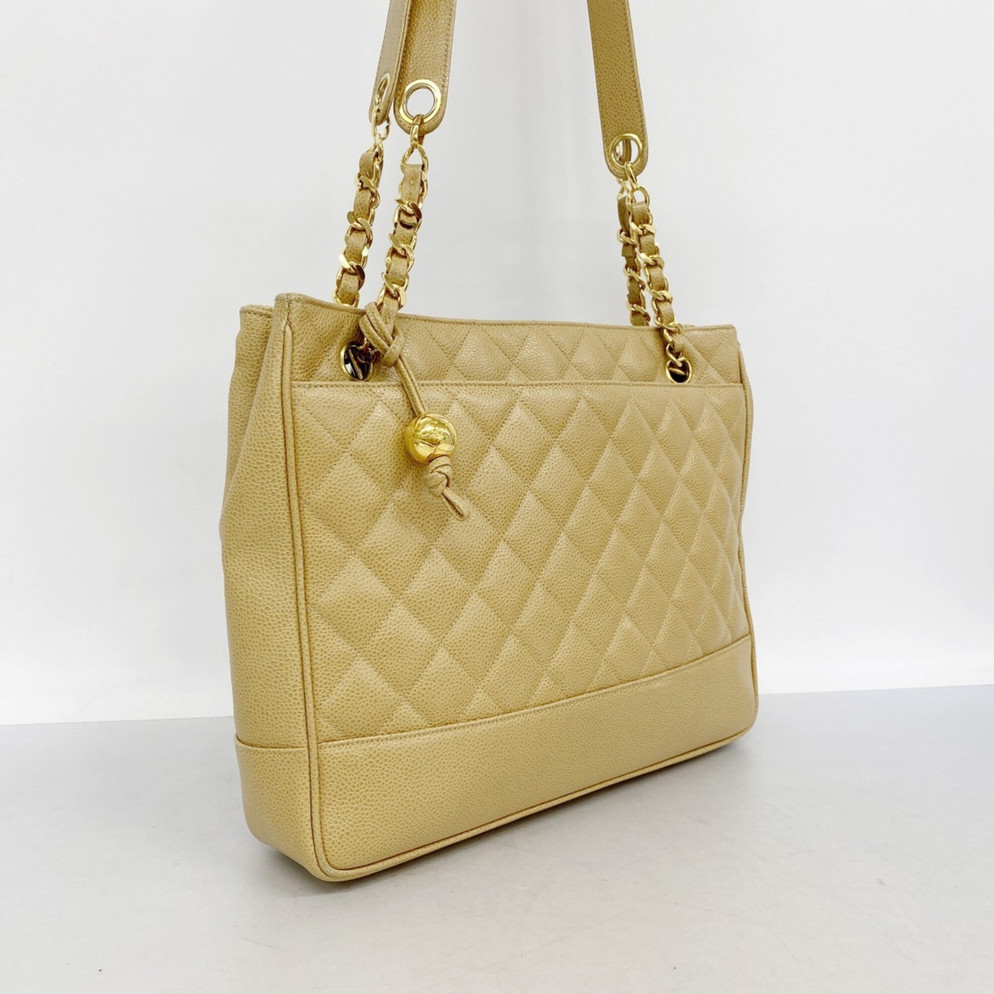 Chanel Light Brown Grained Calfskin Tote Bag (Pre-Owned)