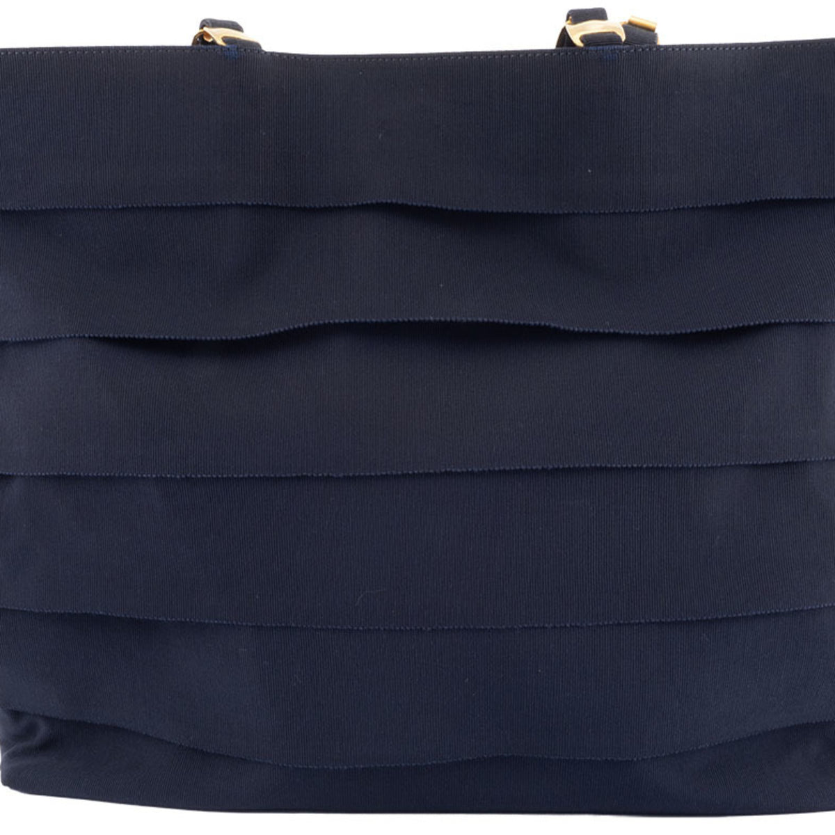Salvatore Ferragamo Vara Navy Nylon Leather Tote Bag (Pre-Owned)