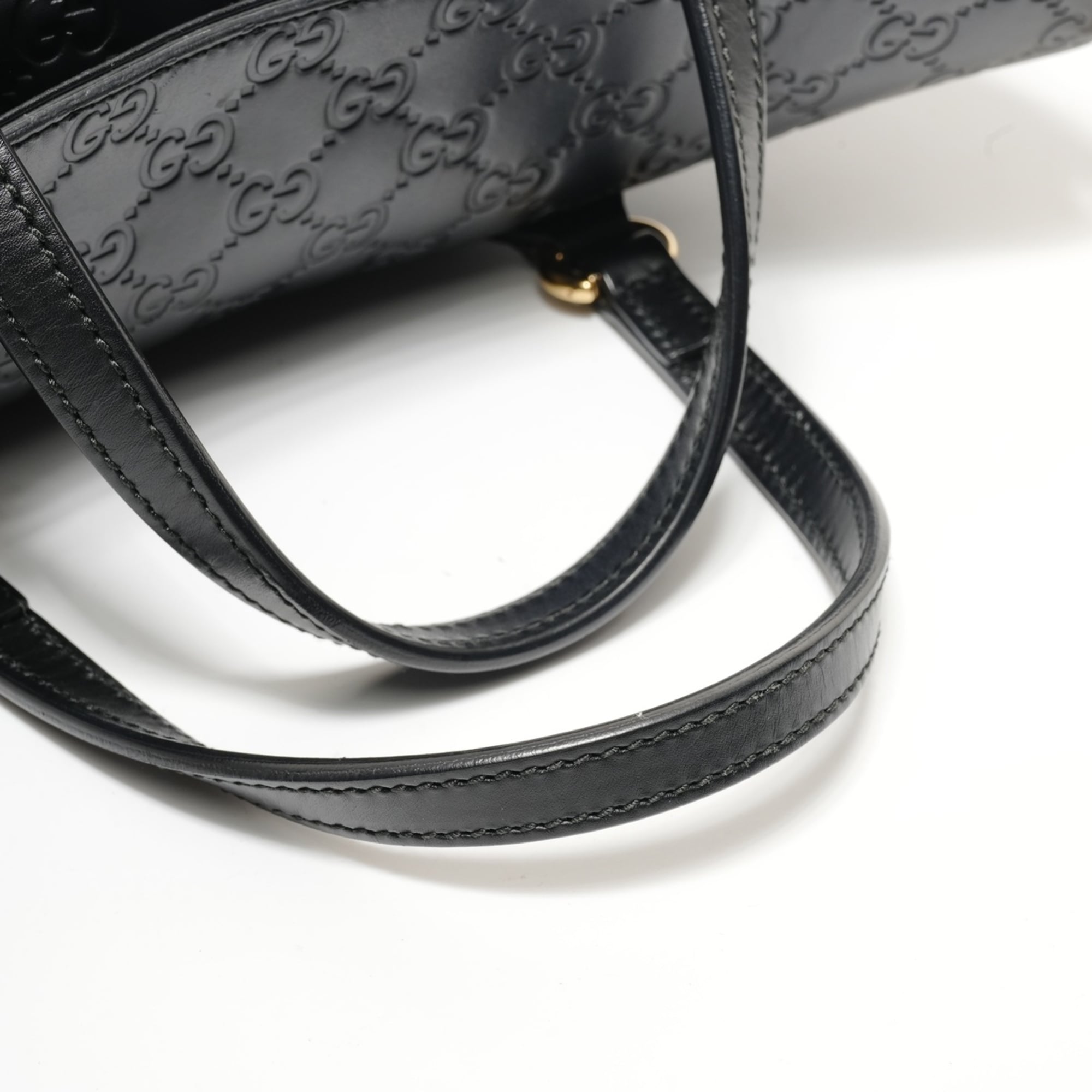 Gucci Black Gg Leather Shoulder Bag (Pre-Owned)