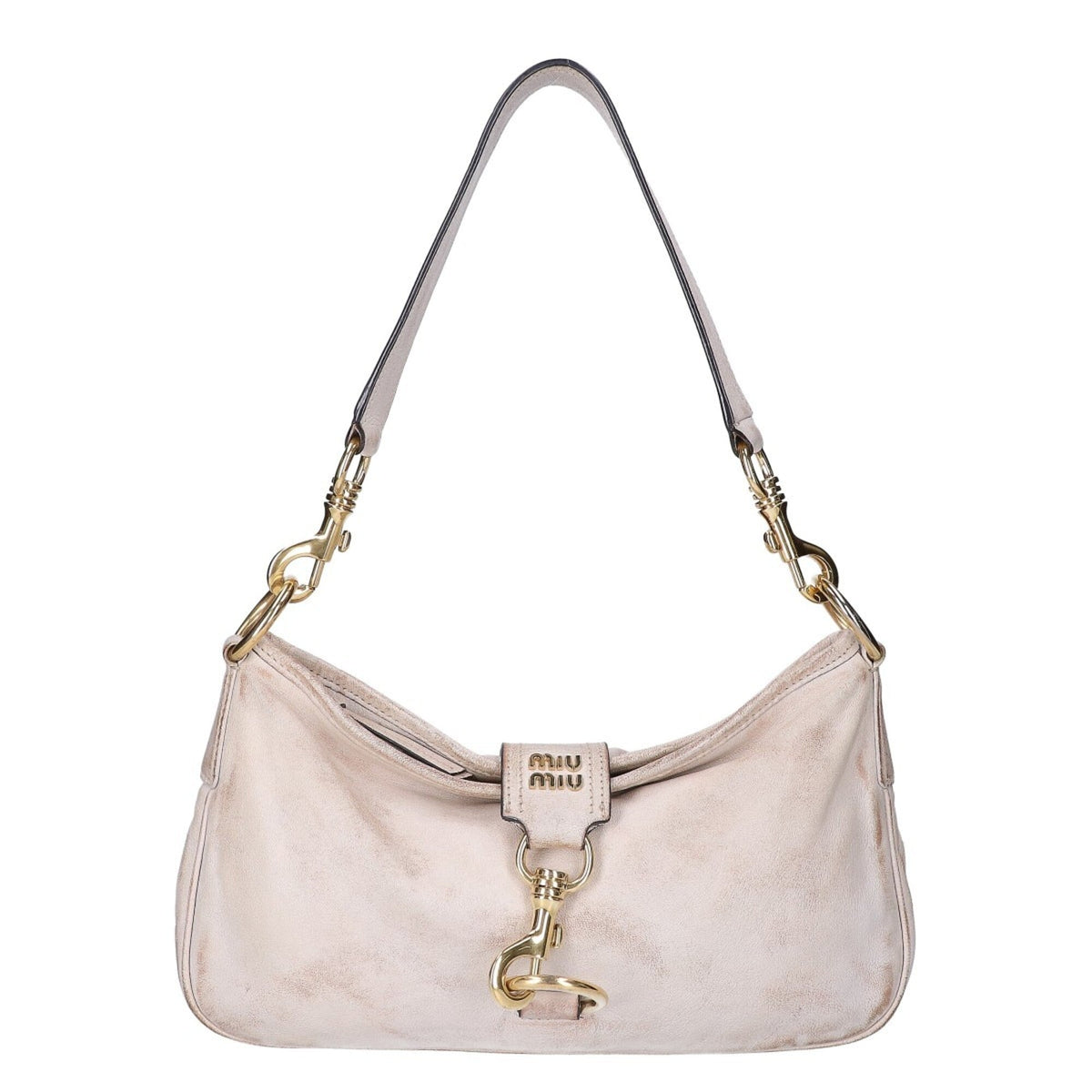 Miu Miu Ivory Leather Shoulder Bag (Pre-Owned)