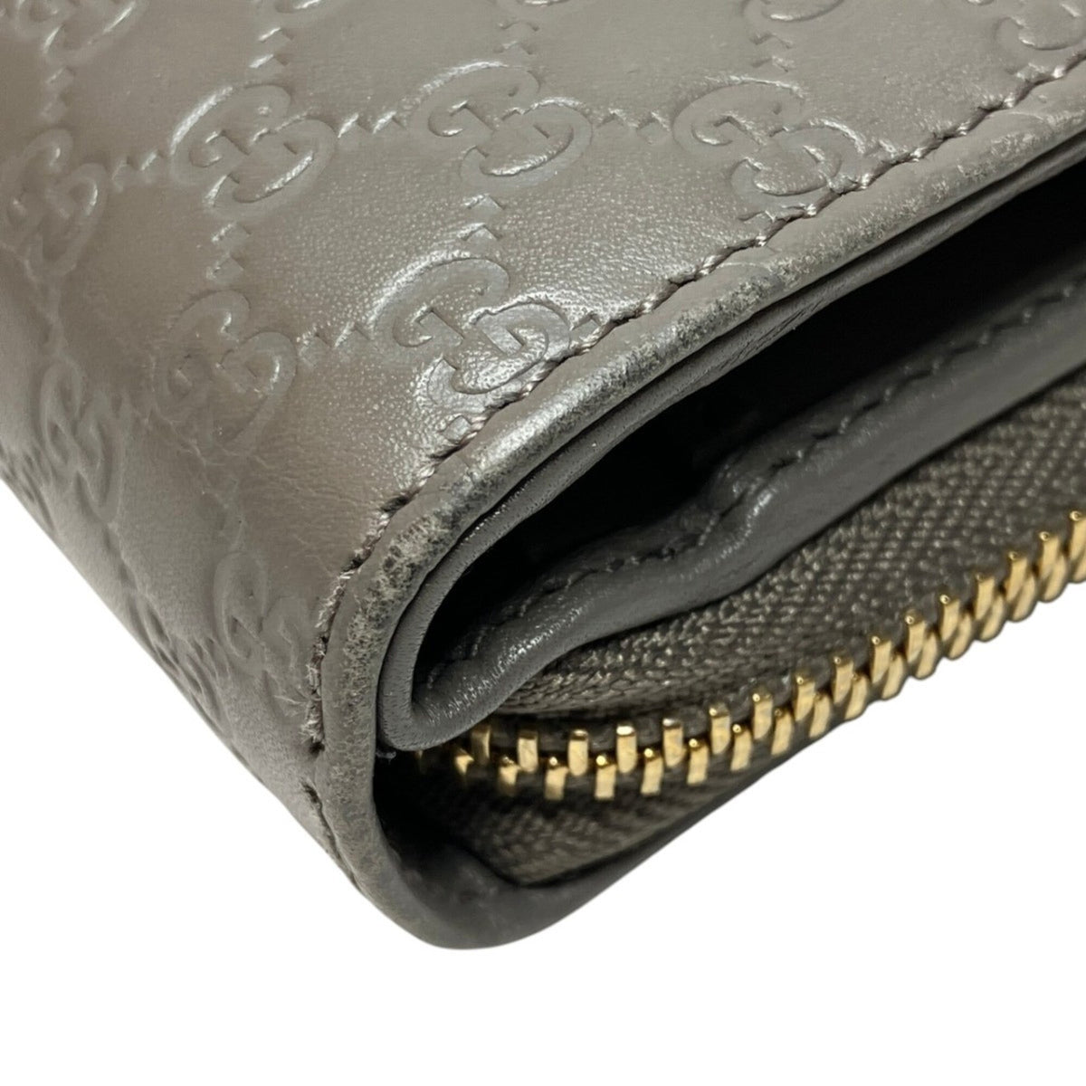 Gucci Gray Leather Long Wallet (Bi-Fold) (Pre-Owned)