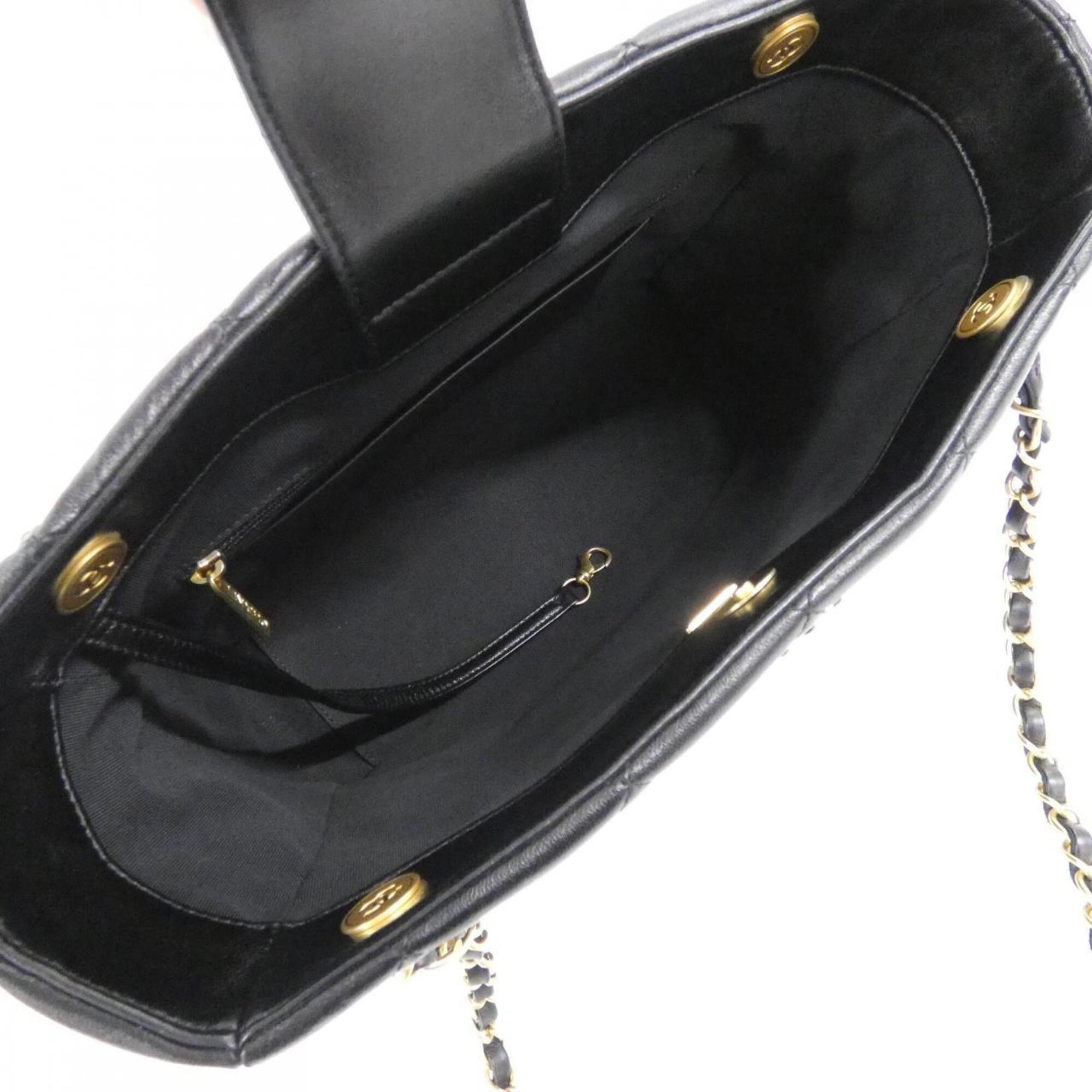 Chanel Black Leather Handbag (Pre-Owned)