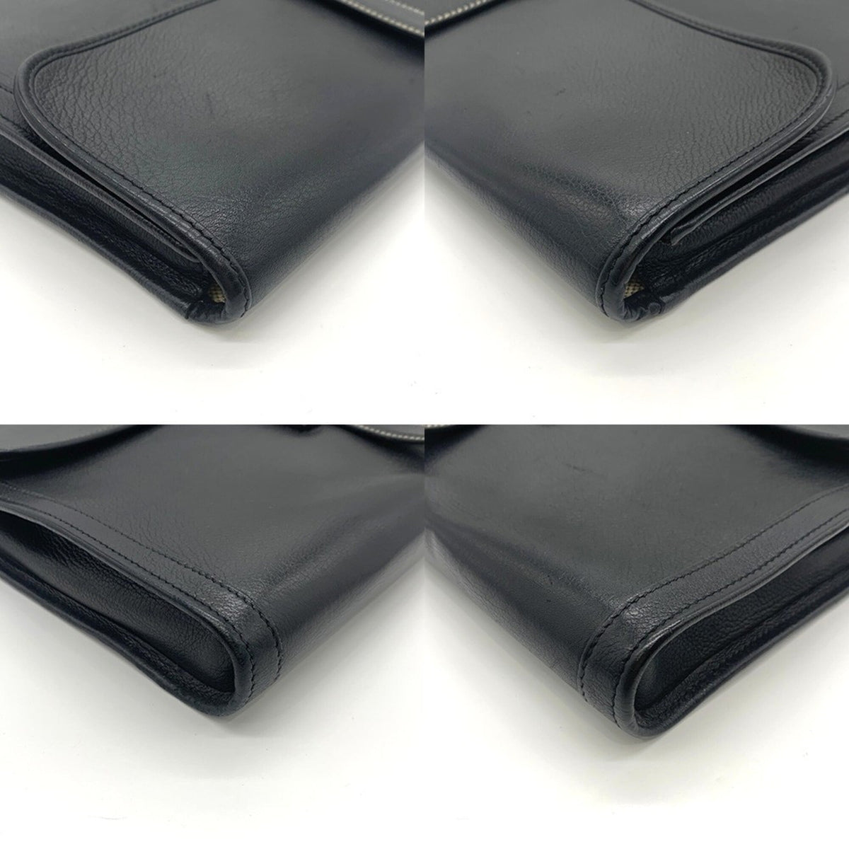 Hermes Black Leather Clutch Bag (Pre-Owned)