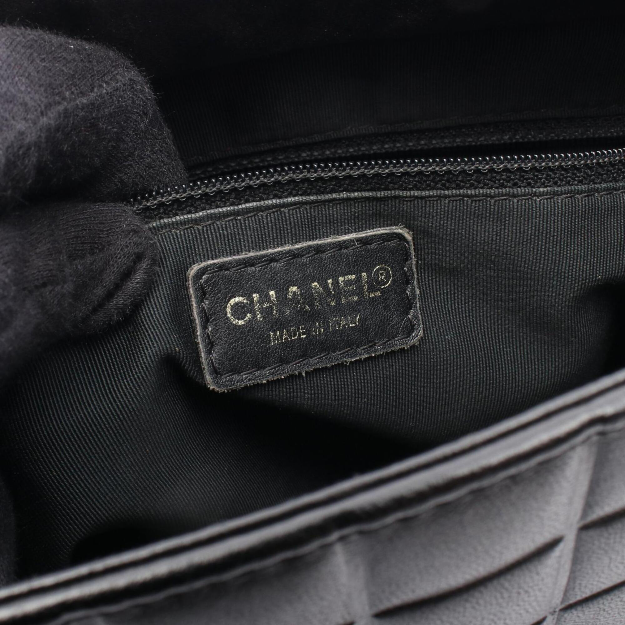 Chanel Black Leather Handbag Tote Bag (Pre-Owned)