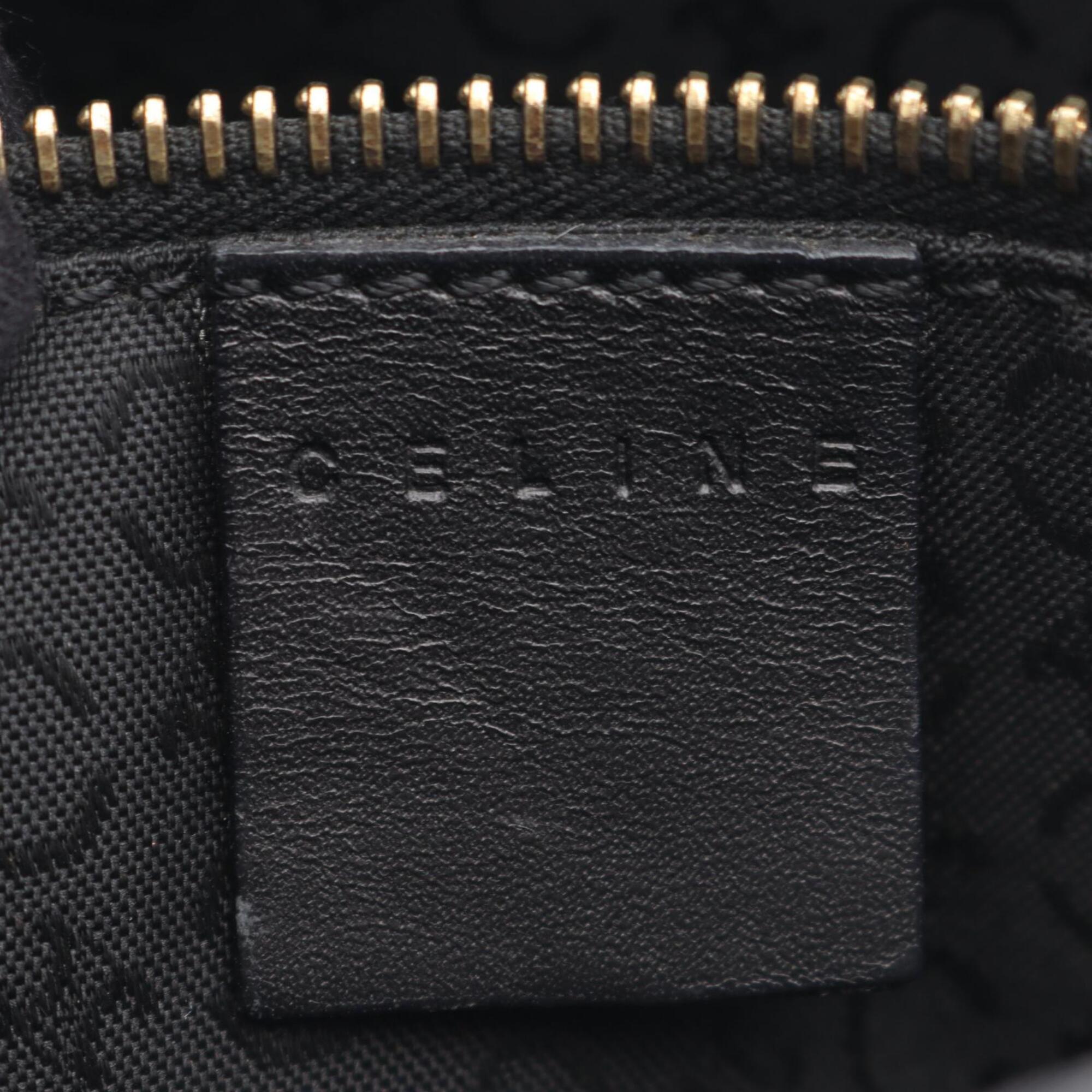 Celine Black Canvas Leather Handbag Shoulder Bag (Pre-Owned)