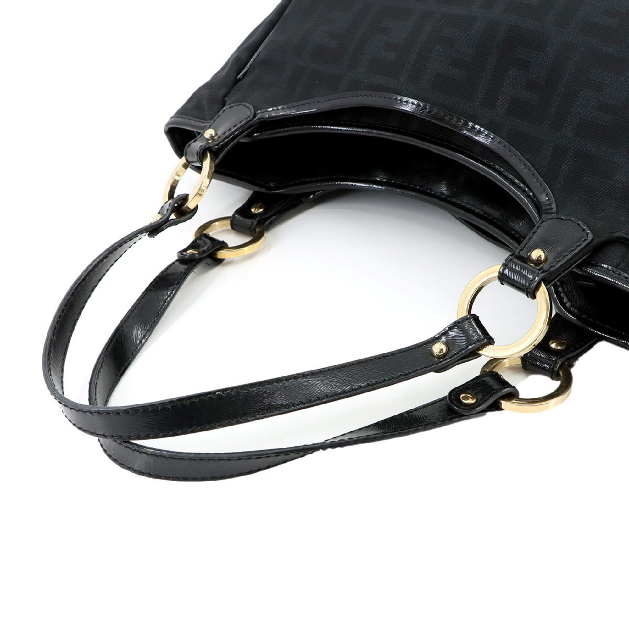 Fendi Black Canvas Leather Tote Bag (Pre-Owned)