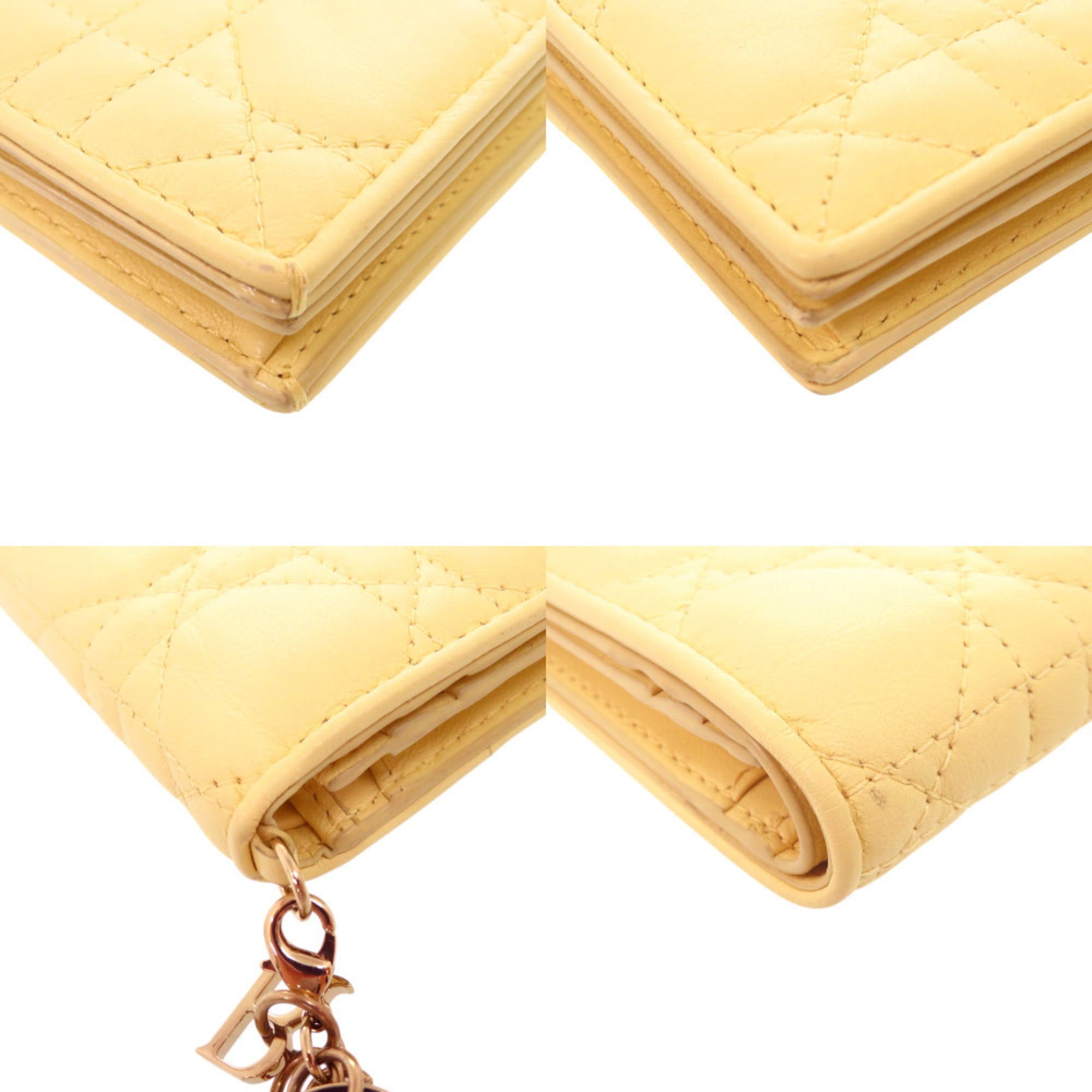 Christian Dior Yellow Leather Wallet (Bi-Fold) (Pre-Owned)