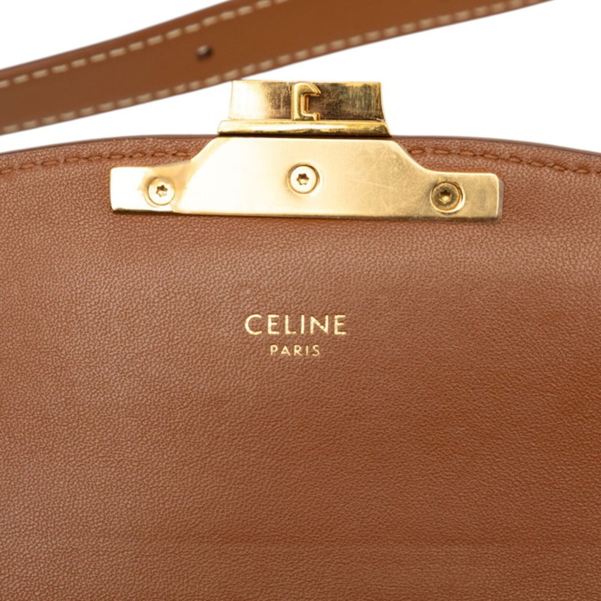 Celine Beige Brown Canvas Shoulder Bag (Pre-Owned)