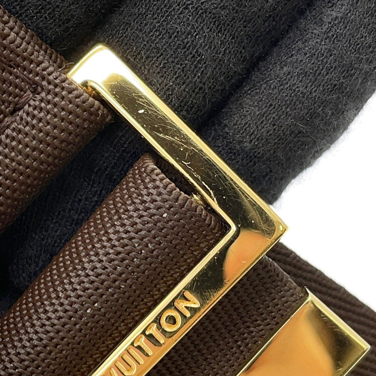 Louis Vuitton Brown Damier Canvas Ebene Damier Canvas Handbag Pouch Shoulder Bag Sling Bag (Pre-Owned)