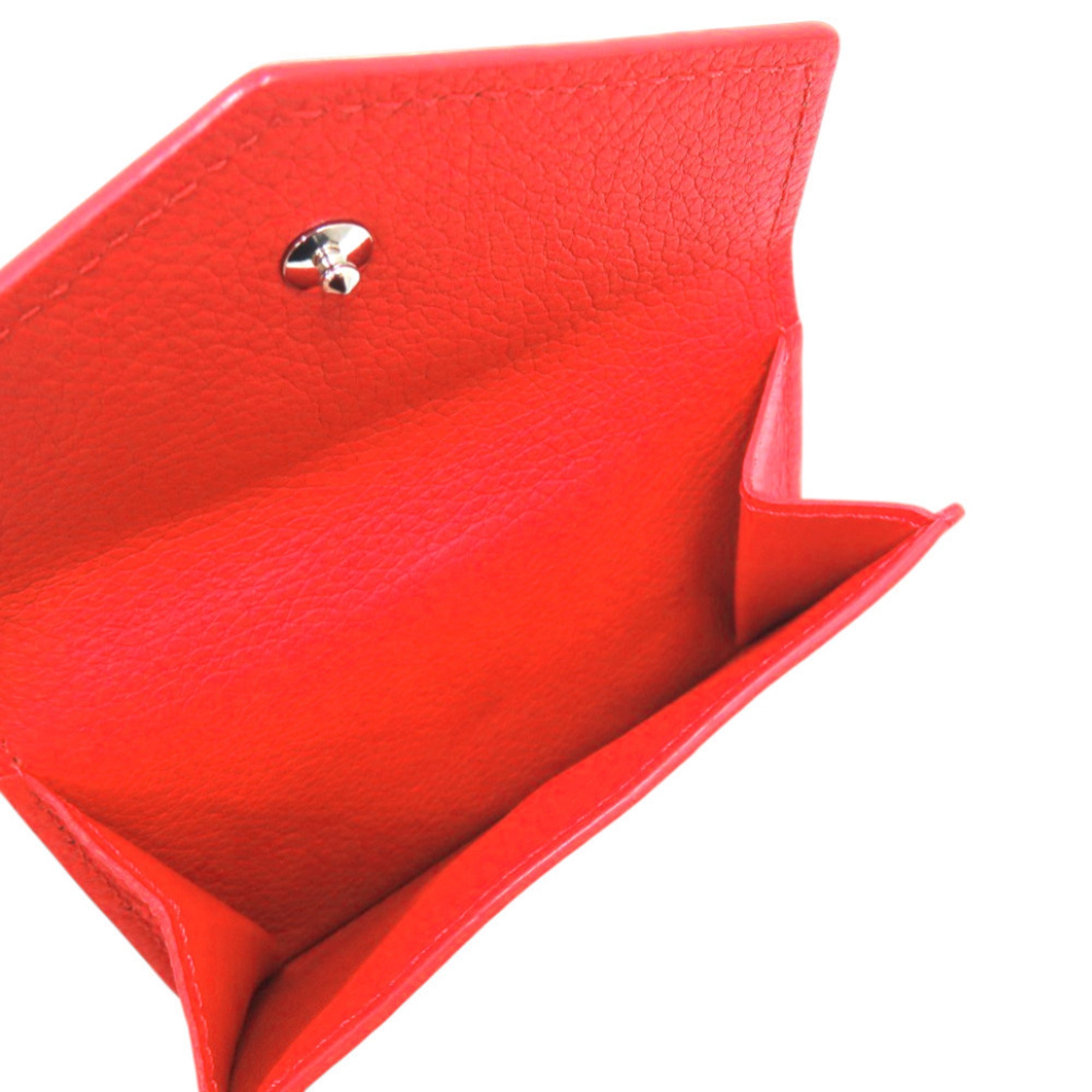 Louis Vuitton Red Color Leather Wallet (Tri-Fold) (Pre-Owned)